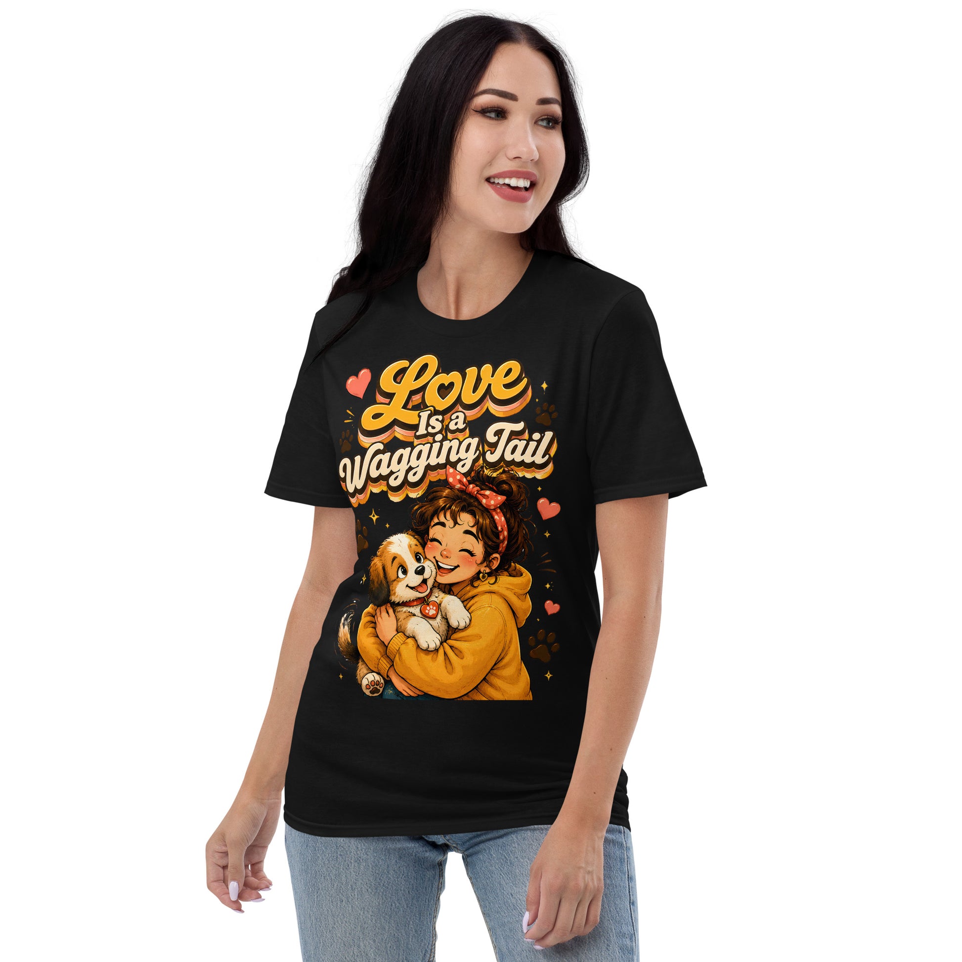 Elite Love Is a Wagging Tail - Premium Luxury Dog Lovers Short Sleeve T-Shirt by printfluence.net