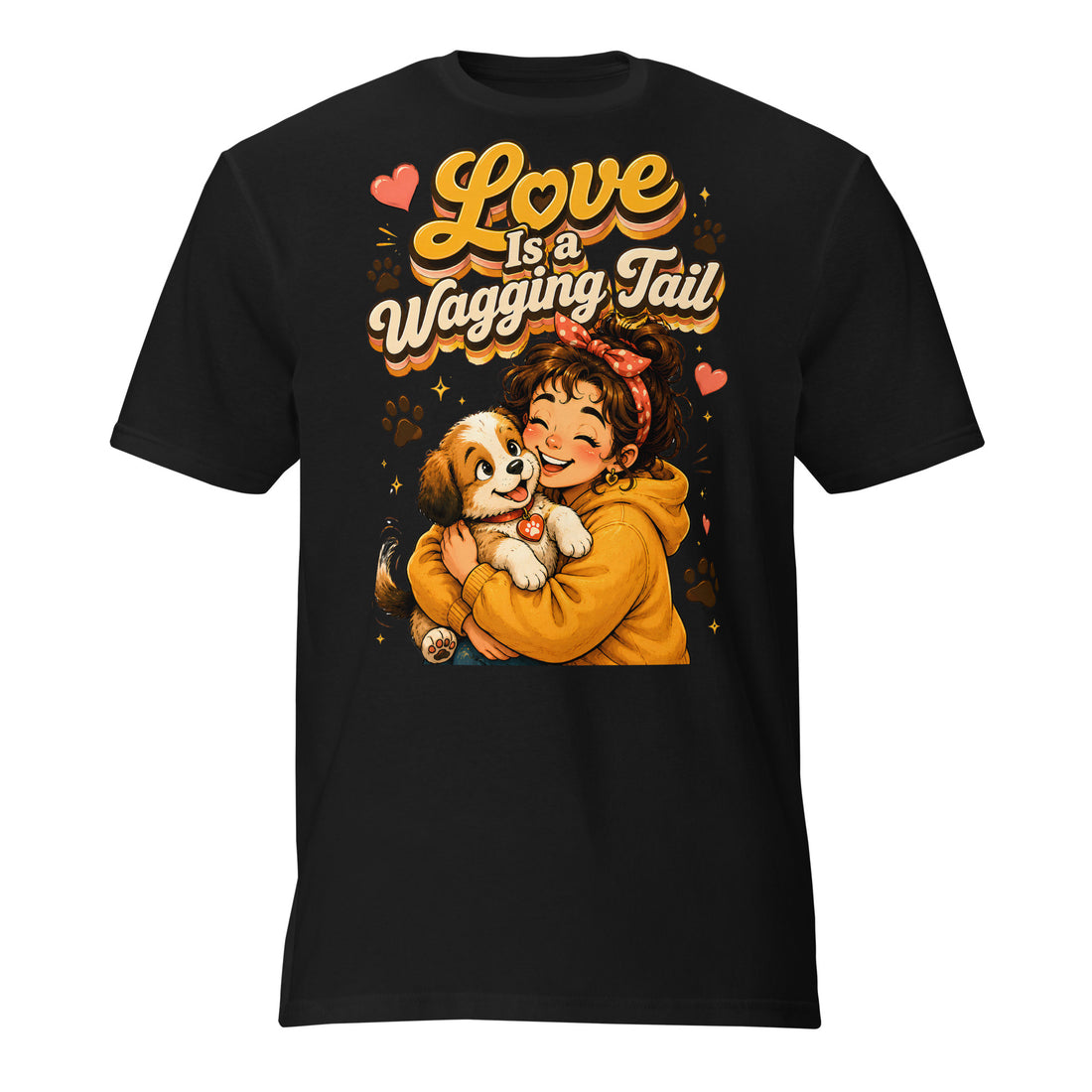 Elite Love Is a Wagging Tail - Premium Luxury Dog Lovers Short Sleeve T-Shirt by printfluence.net