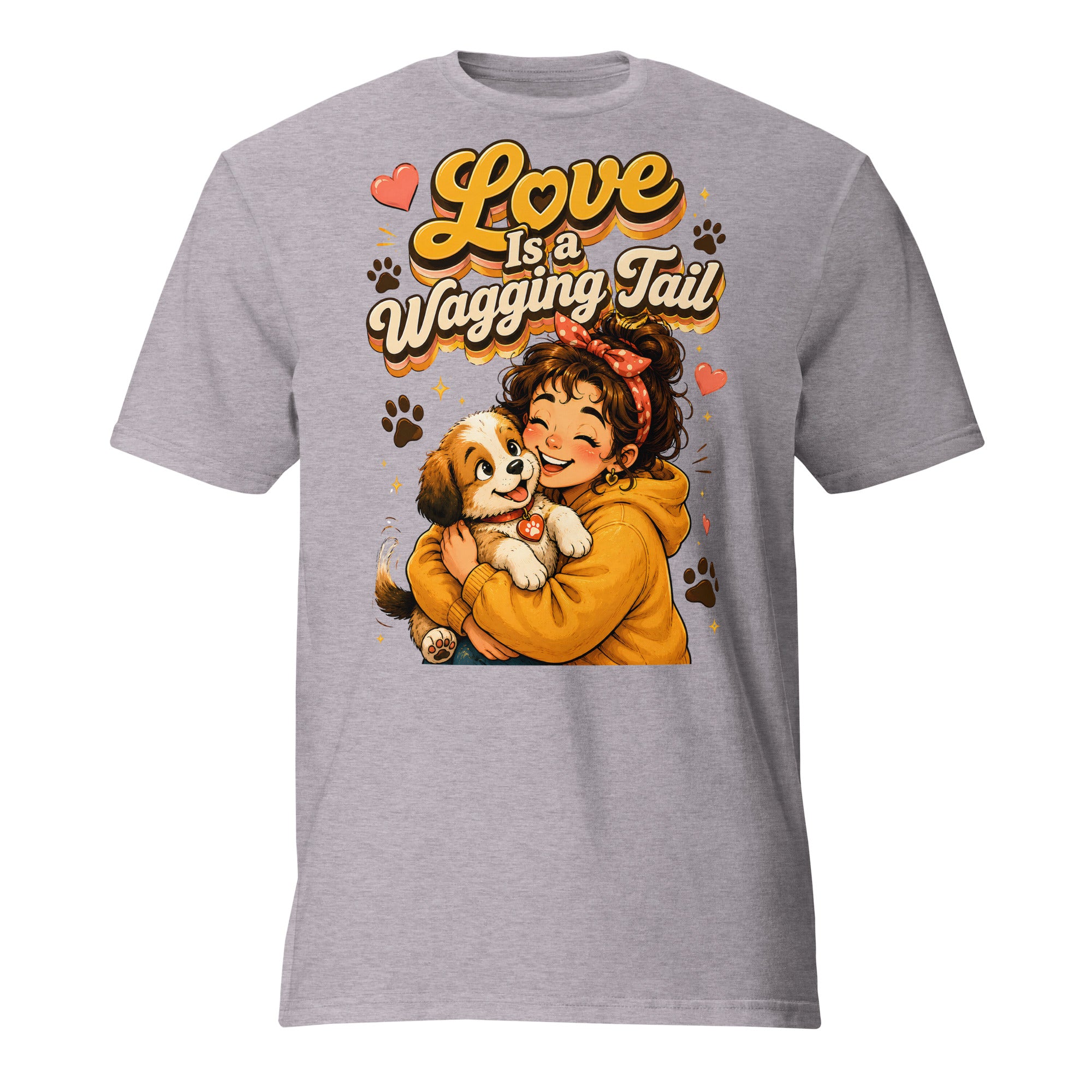 Elite Love Is a Wagging Tail - Premium Luxury Dog Lovers Short Sleeve T-Shirt by printfluence.net