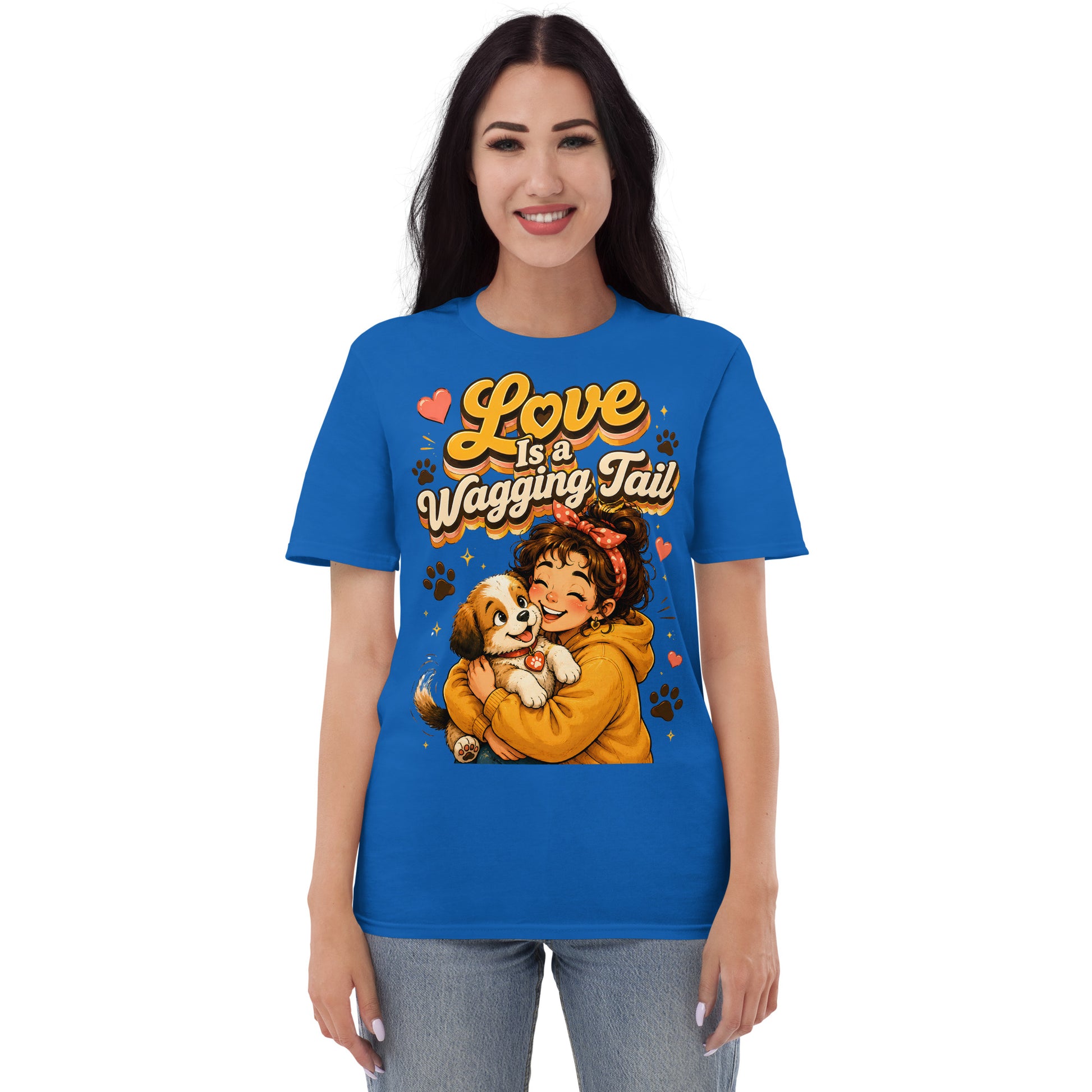 Elite Love Is a Wagging Tail - Premium Luxury Dog Lovers Short Sleeve T-Shirt by printfluence.net