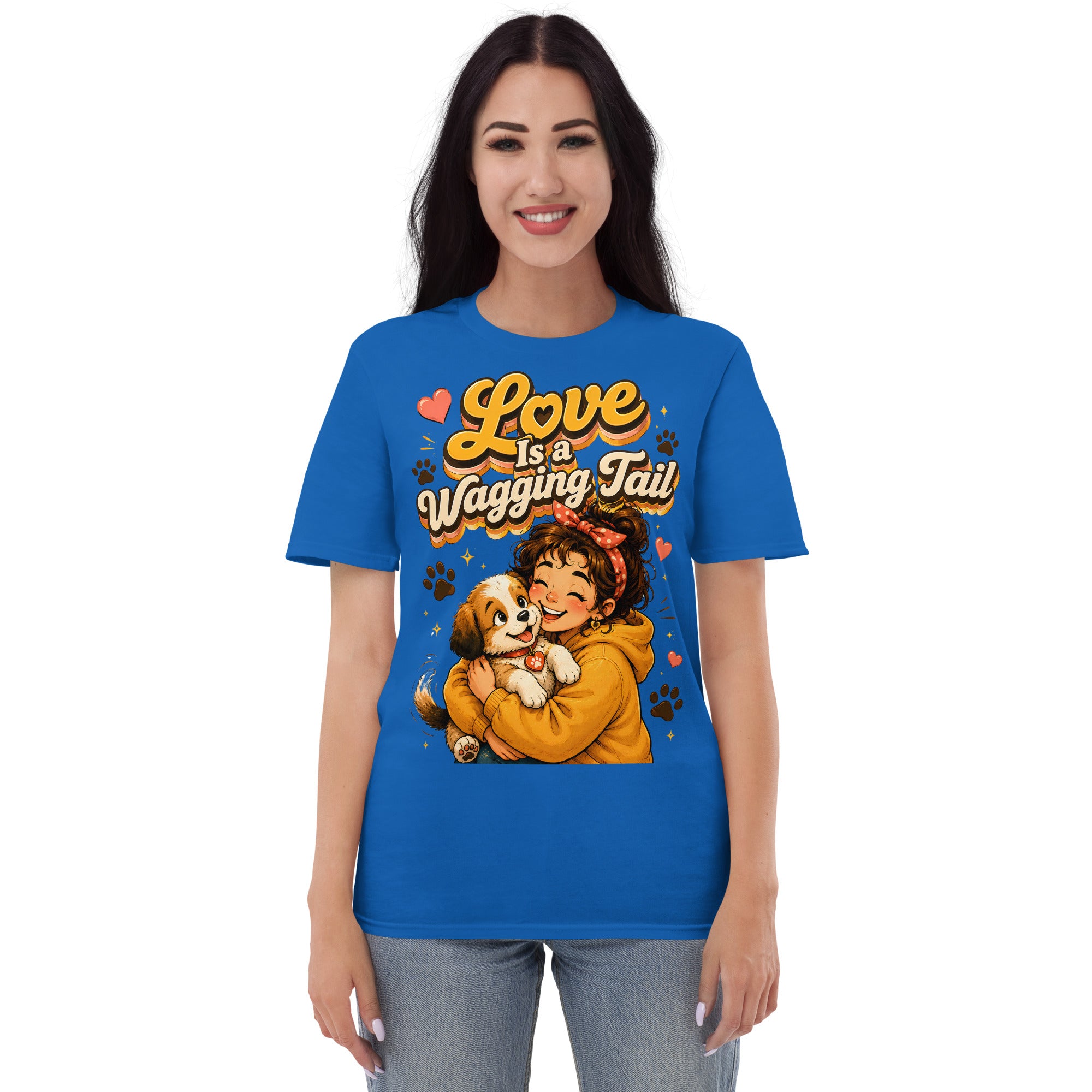 Elite Love Is a Wagging Tail - Premium Luxury Dog Lovers Short Sleeve T-Shirt by printfluence.net