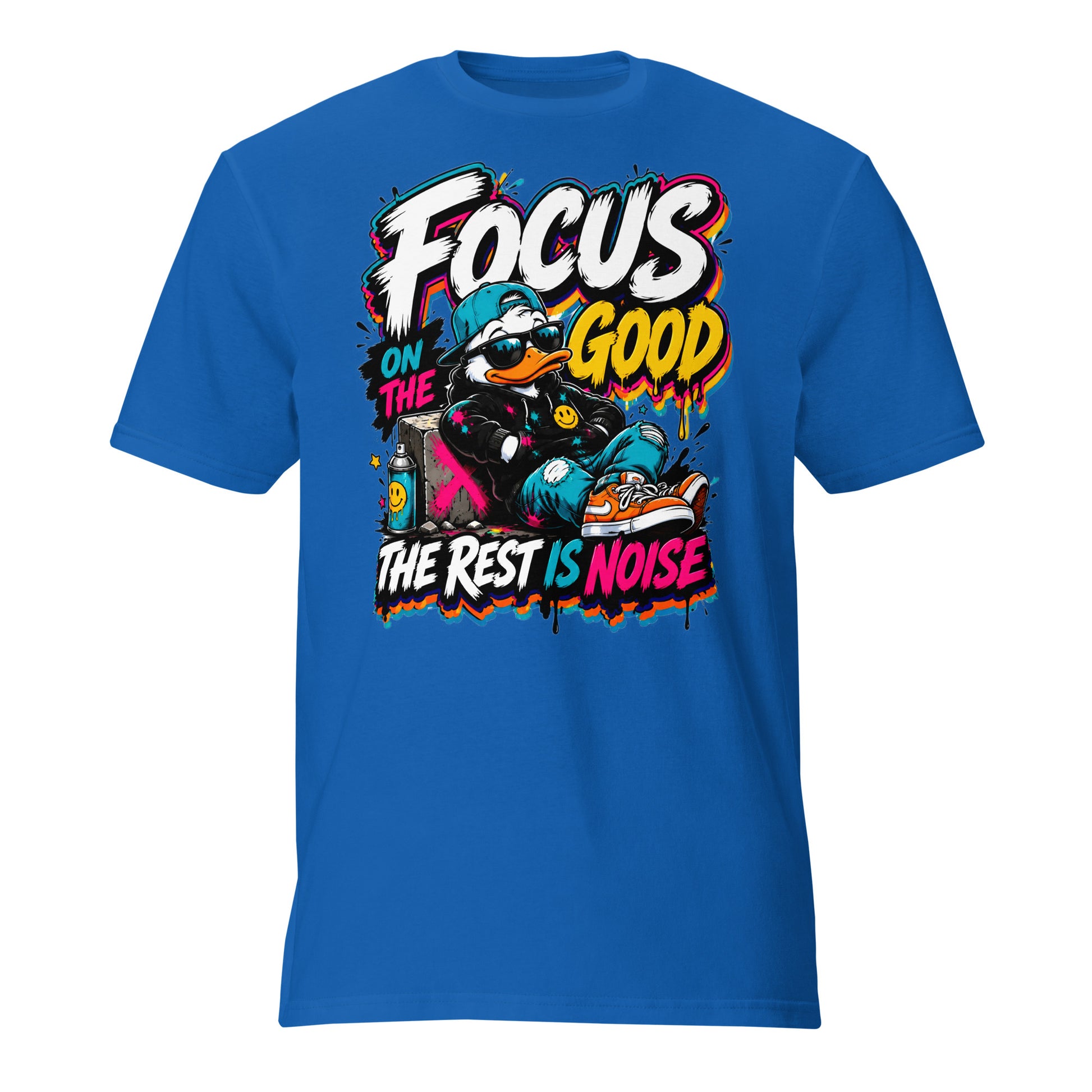 Short-Sleeve T-Shirt - Elite Streetwear Duck Focus On The Good - Premium Radical Graffiti Art Design by printfluence.net