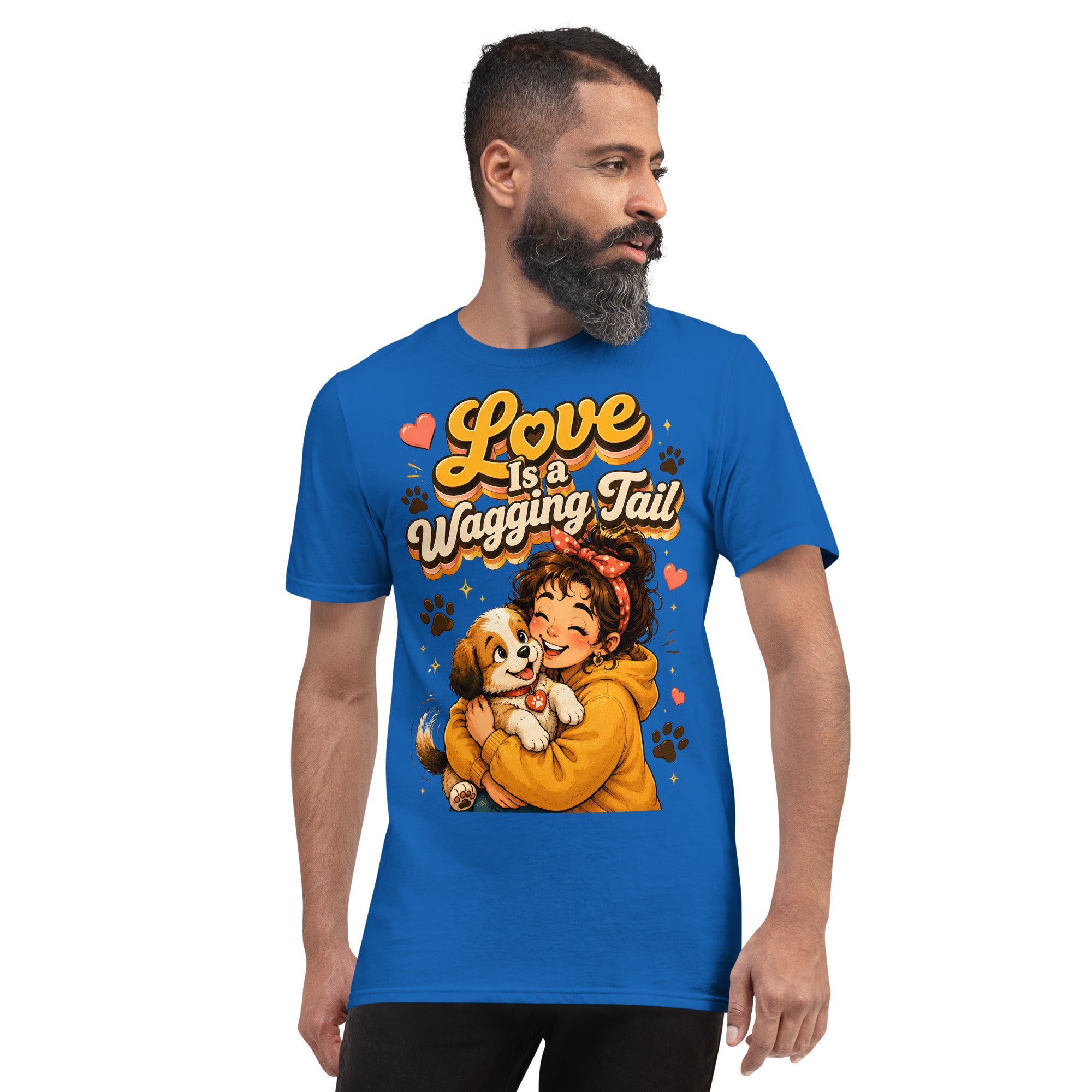 Elite Love Is a Wagging Tail - Premium Luxury Dog Lovers Short Sleeve T-Shirt by printfluence.net