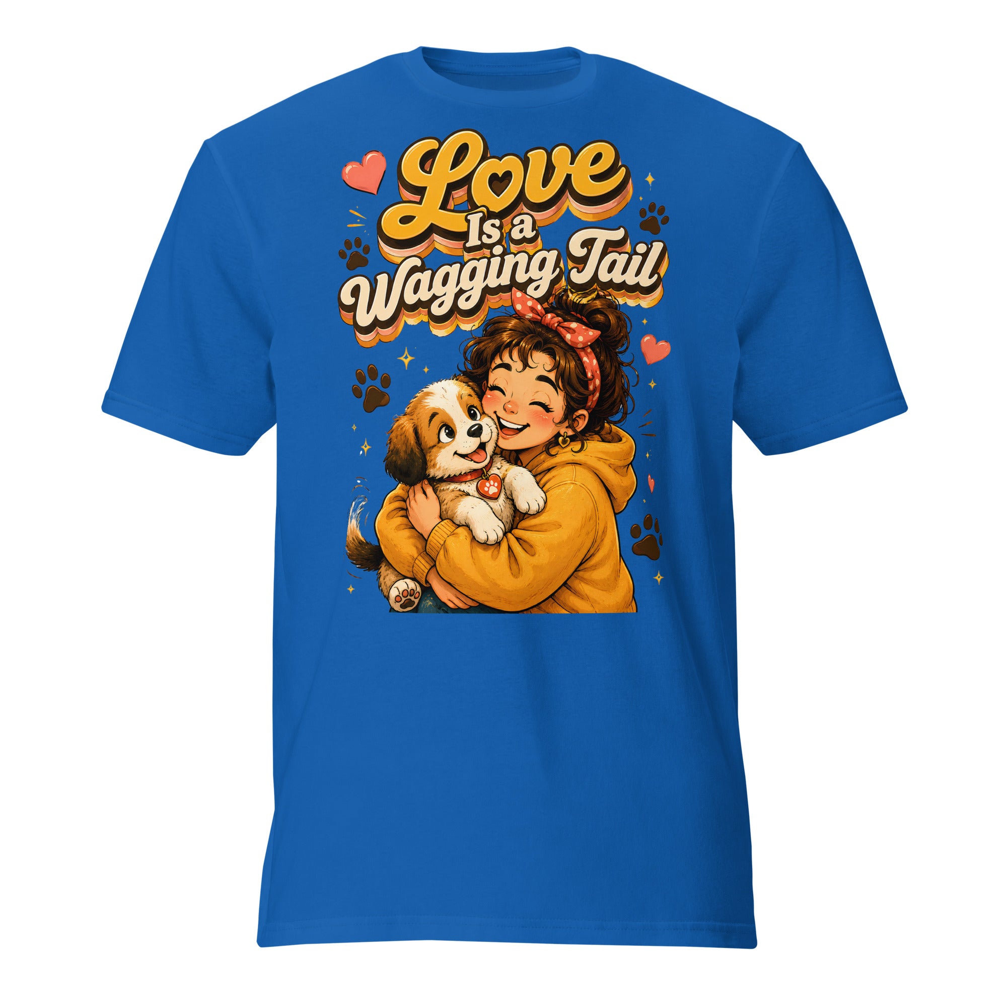 Elite Love Is a Wagging Tail - Premium Luxury Dog Lovers Short Sleeve T-Shirt by printfluence.net