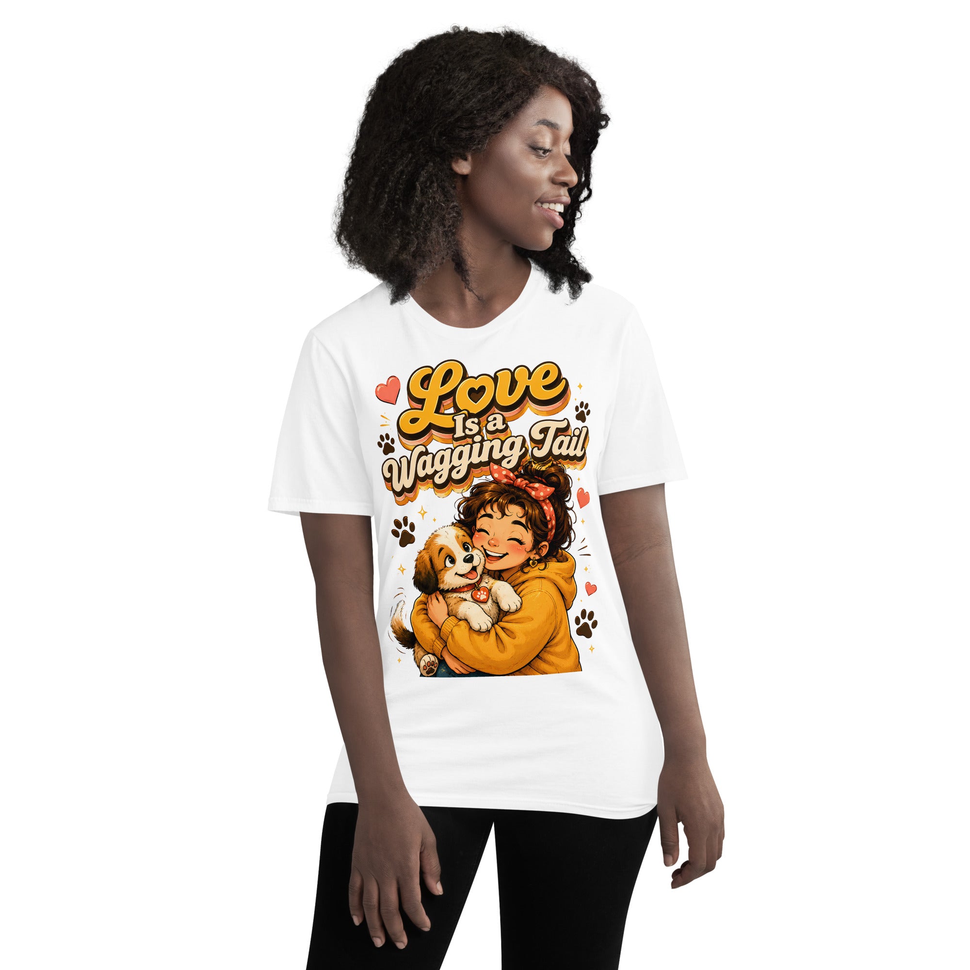 Elite Love Is a Wagging Tail - Premium Luxury Dog Lovers Short Sleeve T-Shirt by printfluence.net