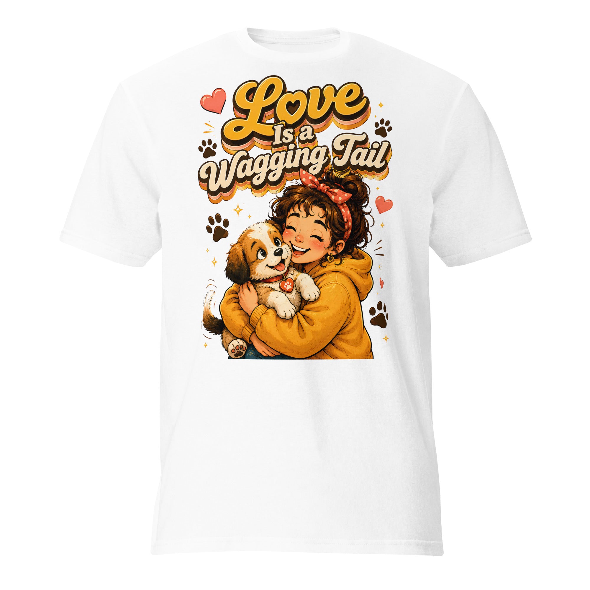Elite Love Is a Wagging Tail - Premium Luxury Dog Lovers Short Sleeve T-Shirt by printfluence.net