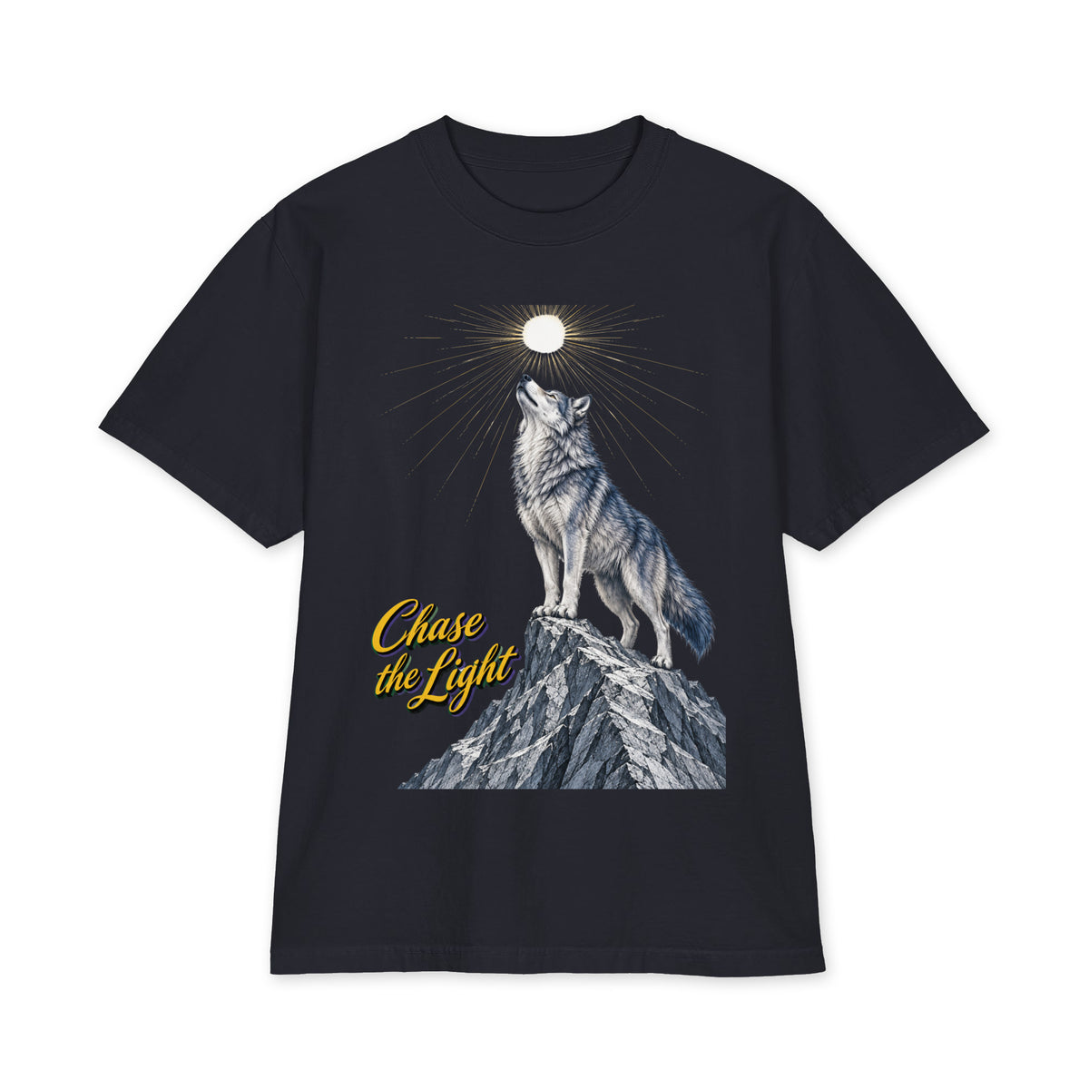 Inspirational Quotes Lovers | Unisex Max Heavyweight Short Sleeve — Chase the Light by printfluence