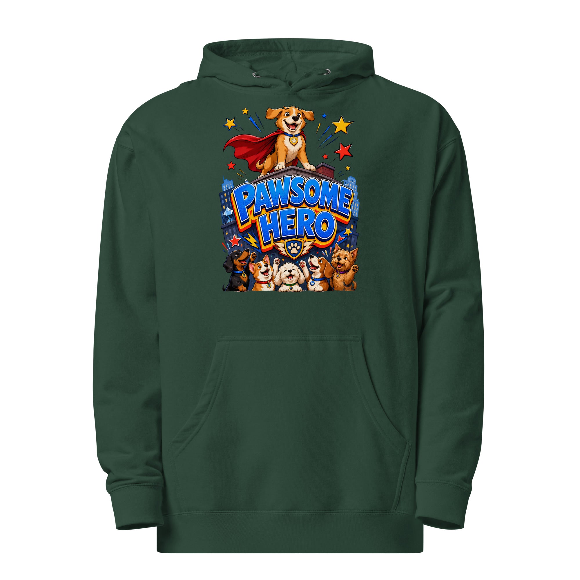 Elite Pawsome Hero - Premium Luxury Midweight Hoodie for Dog Lovers by printfluence.net