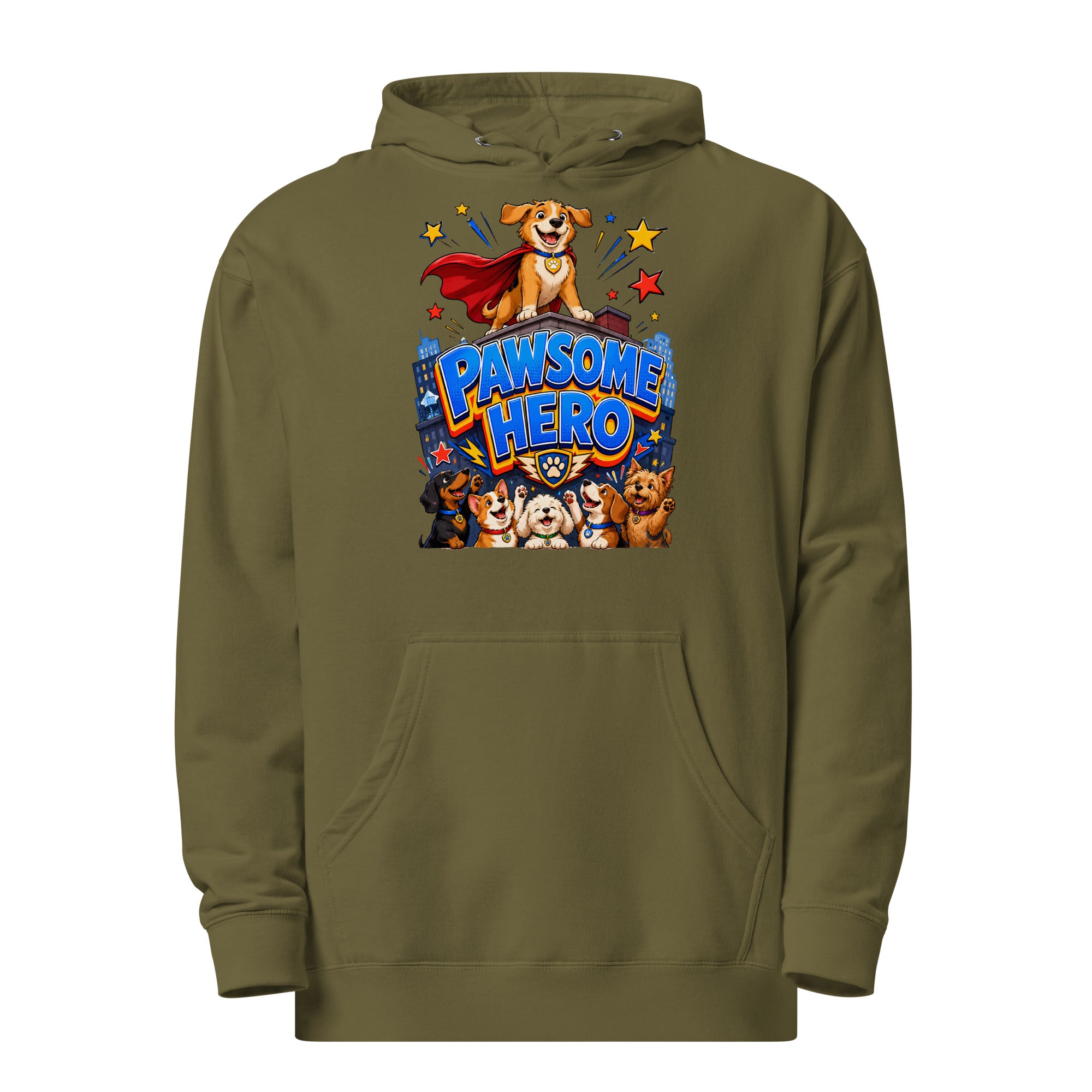 Elite Pawsome Hero - Premium Luxury Midweight Hoodie for Dog Lovers by printfluence.net