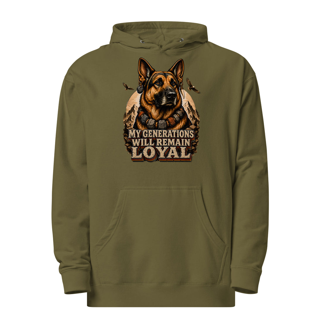 German Shepherd Lovers Unisex Midweight Hoodie My Generations Will Remain Loyal – Majestic Canine Heritage Pullover by printfluence.net