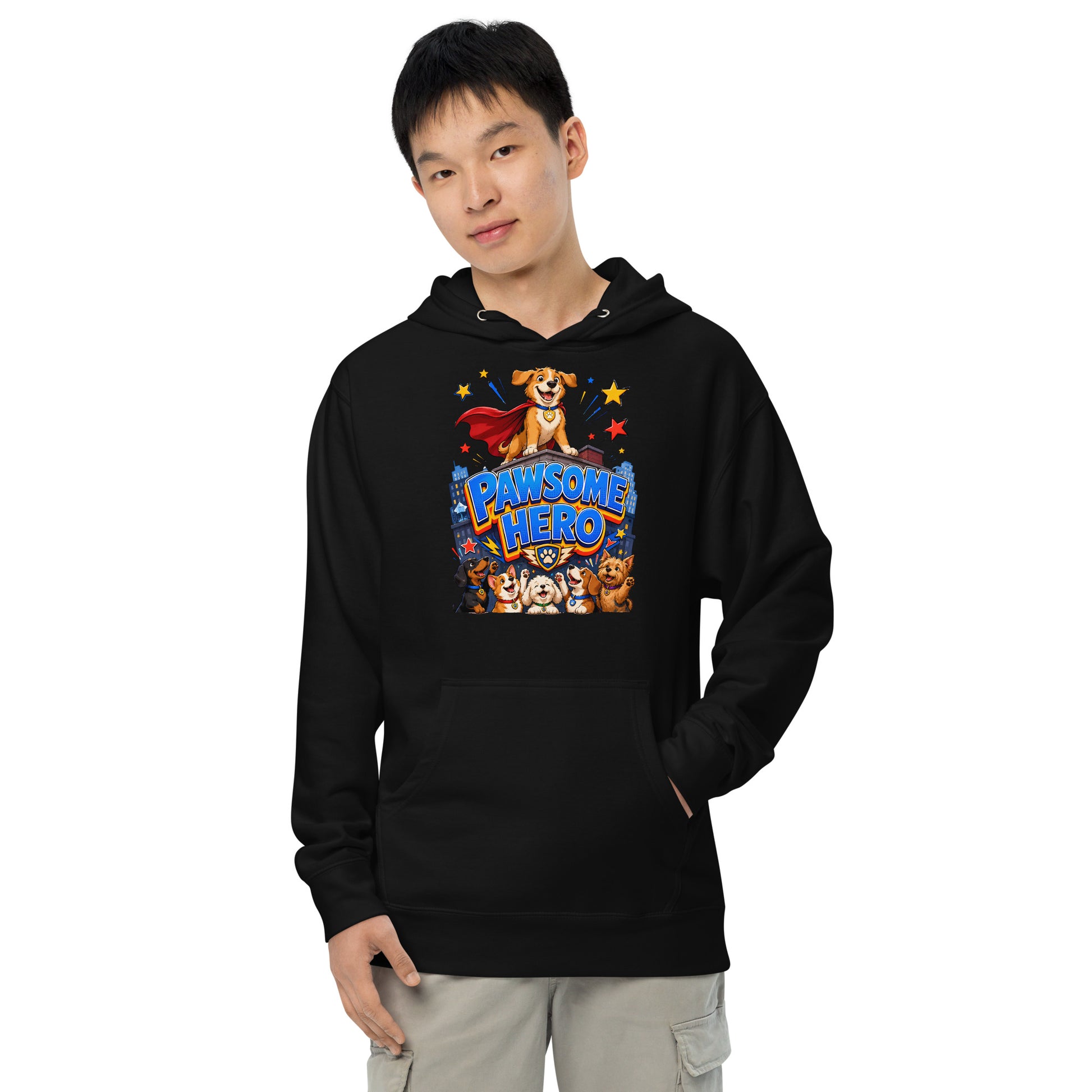 Elite Pawsome Hero - Premium Luxury Midweight Hoodie for Dog Lovers by printfluence.net