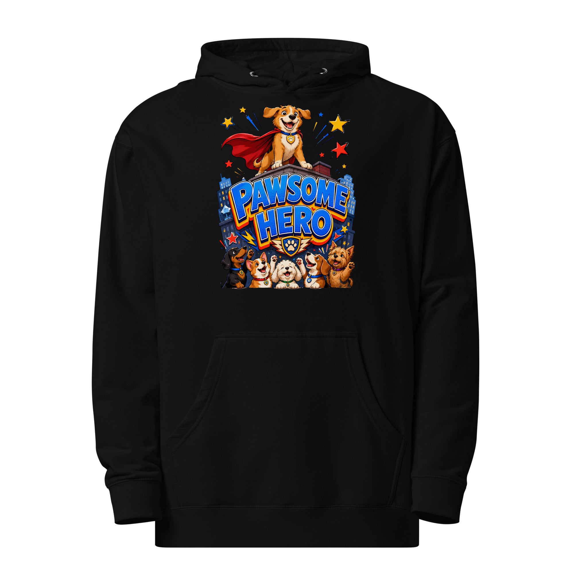 Elite Pawsome Hero - Premium Luxury Midweight Hoodie for Dog Lovers by printfluence.net