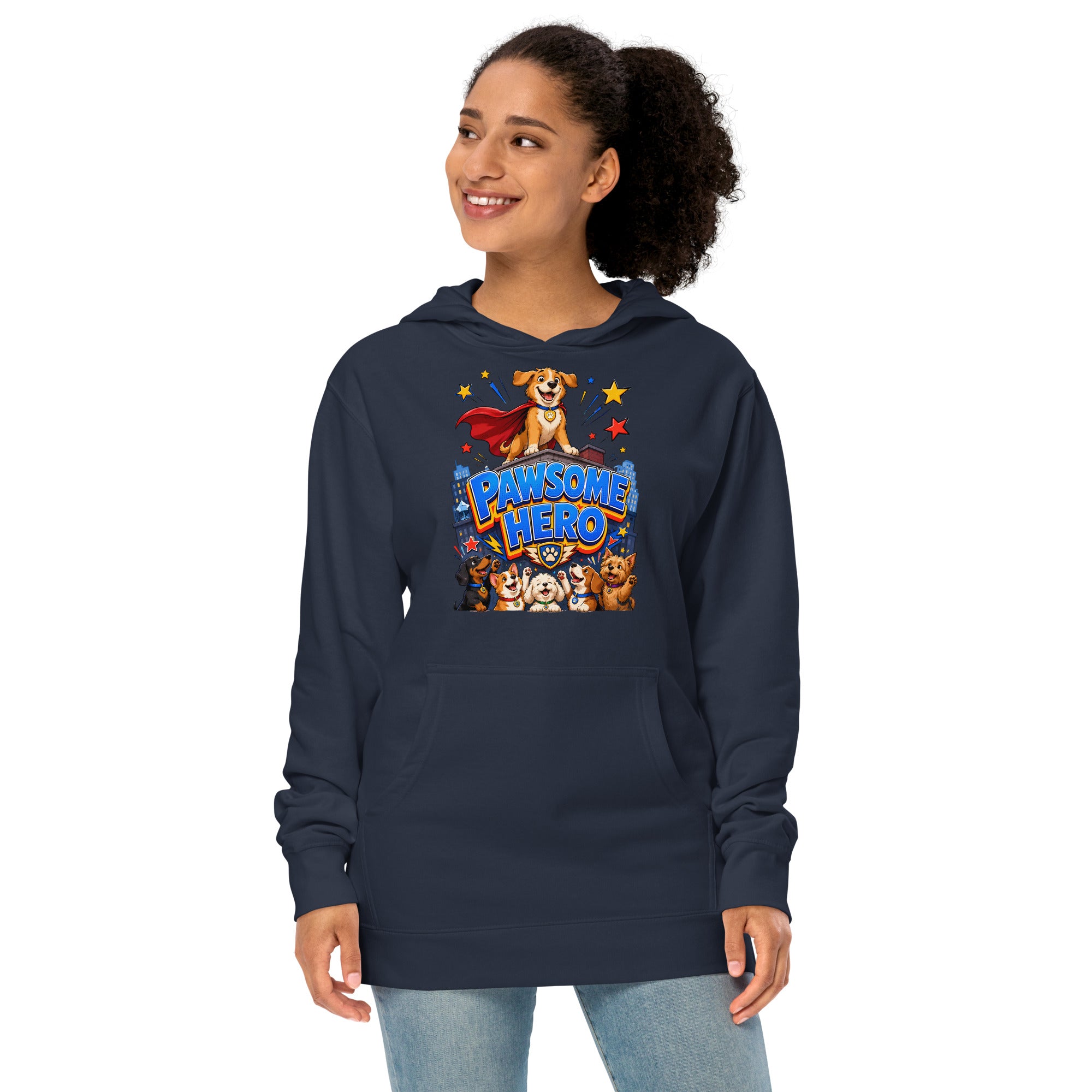 Elite Pawsome Hero - Premium Luxury Midweight Hoodie for Dog Lovers by printfluence.net