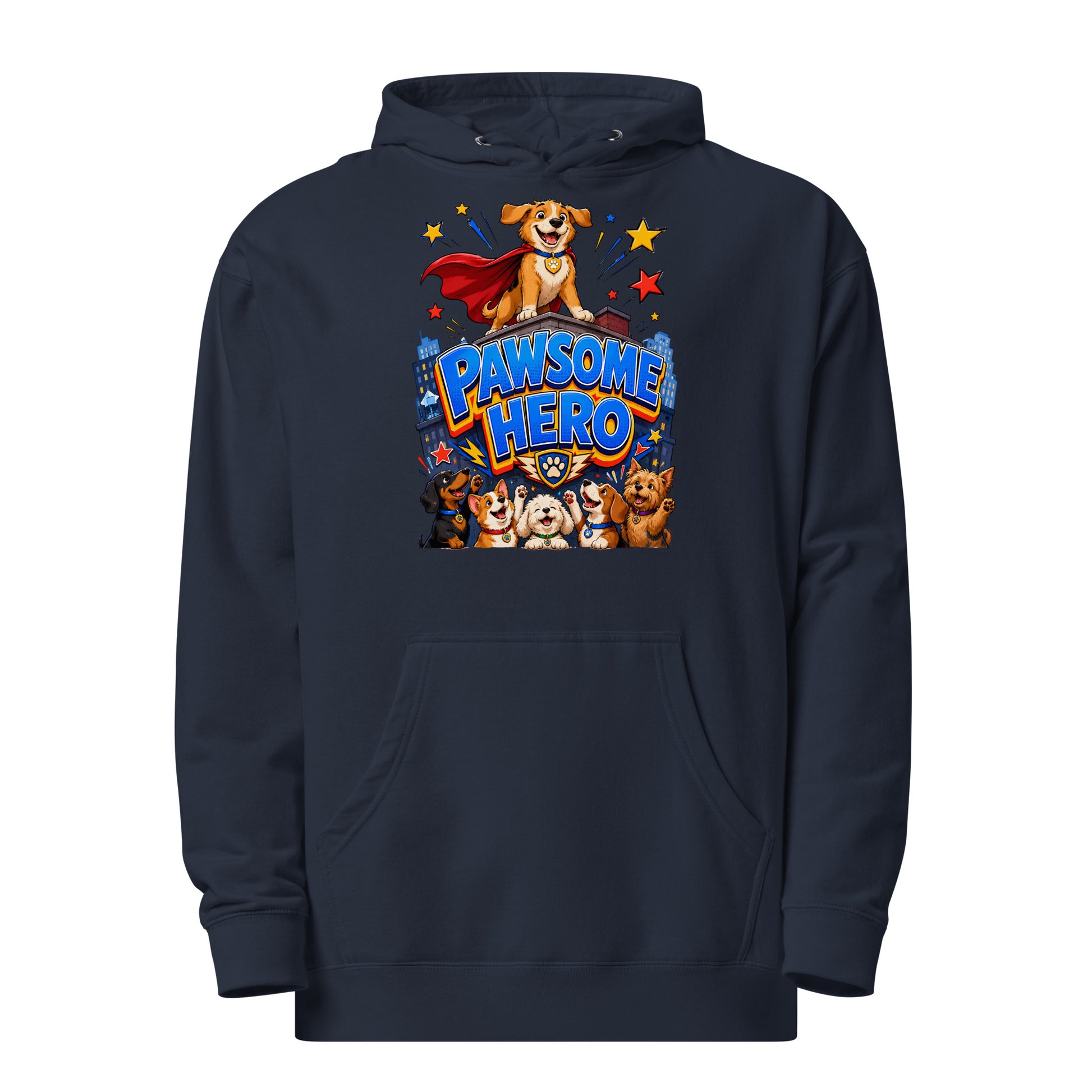 Elite Pawsome Hero - Premium Luxury Midweight Hoodie for Dog Lovers by printfluence.net