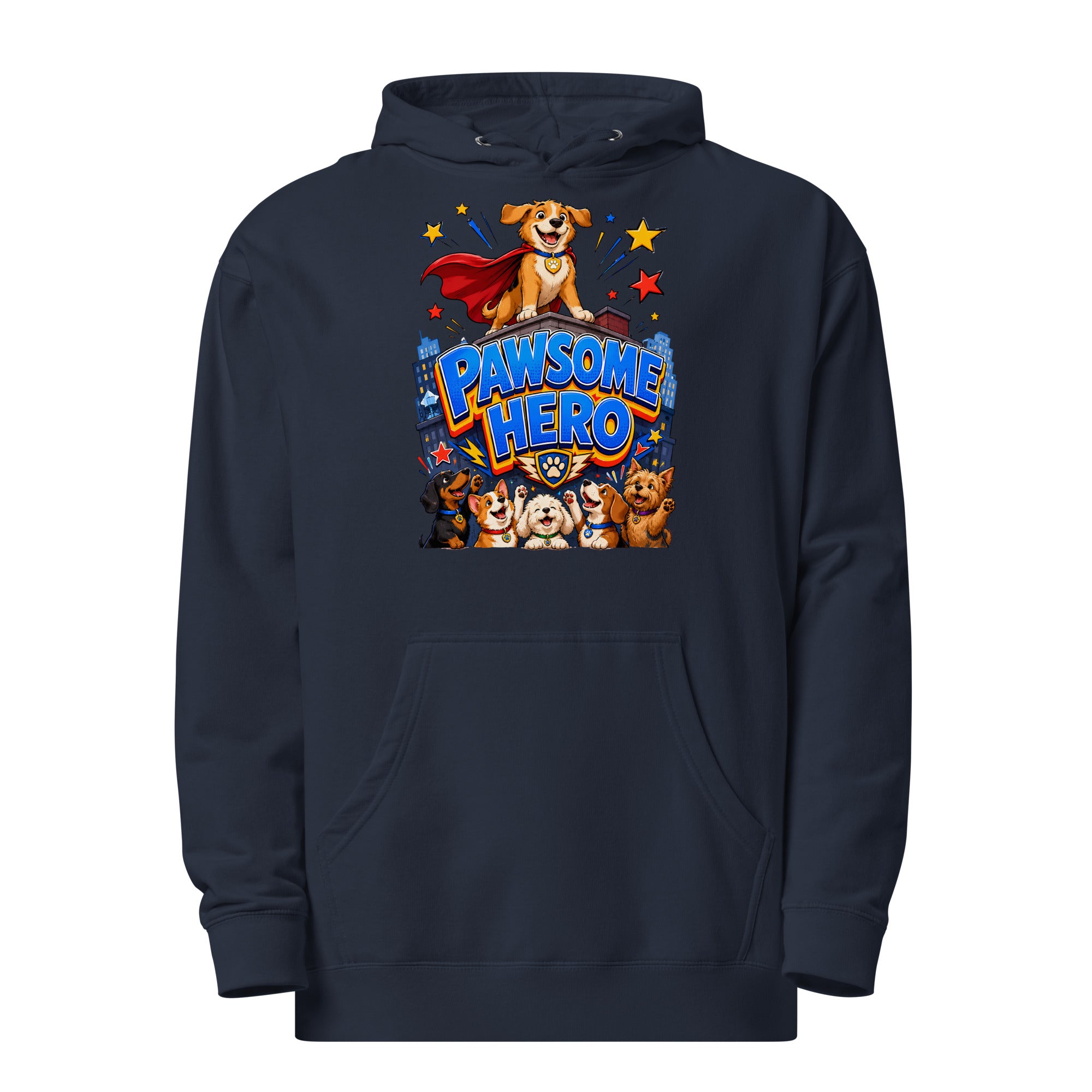 Elite Pawsome Hero - Premium Luxury Midweight Hoodie for Dog Lovers by printfluence.net