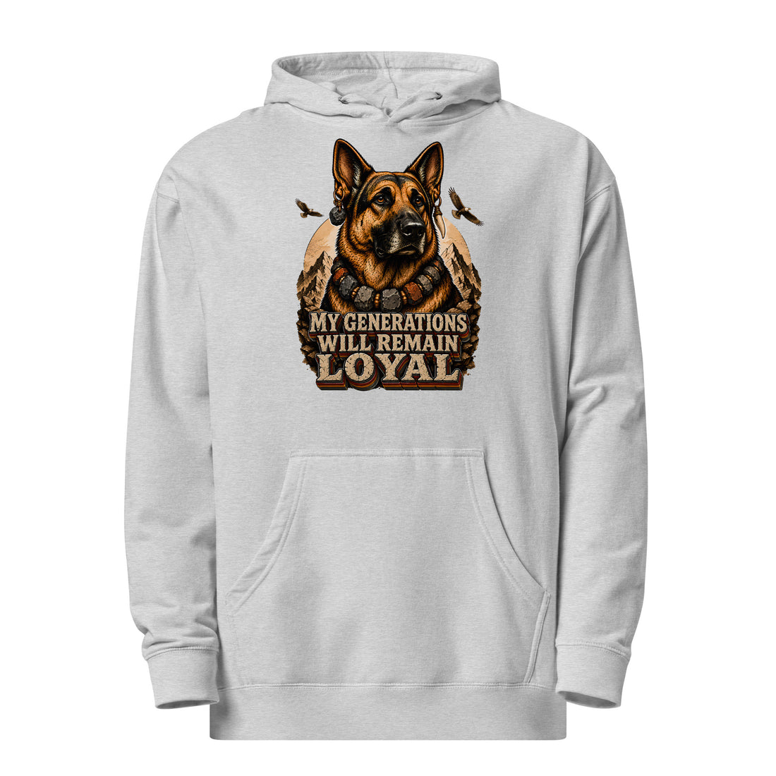 German Shepherd Lovers Unisex Midweight Hoodie My Generations Will Remain Loyal – Majestic Canine Heritage Pullover by printfluence.net