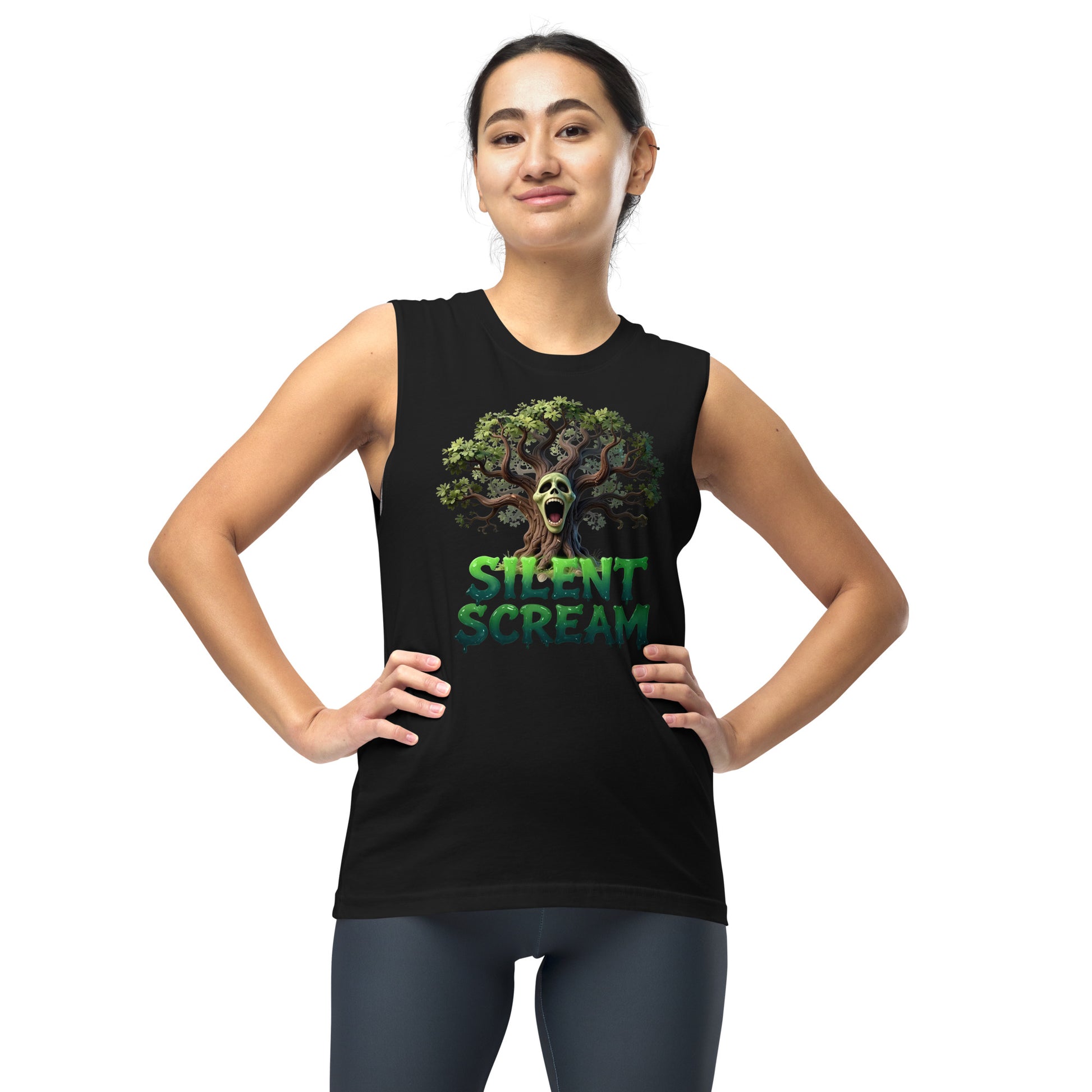 Muscle Shirt - Silent Scream Horror Tree Muscle Tank – Elite Edge for Visionary Leaders by printfluence.net