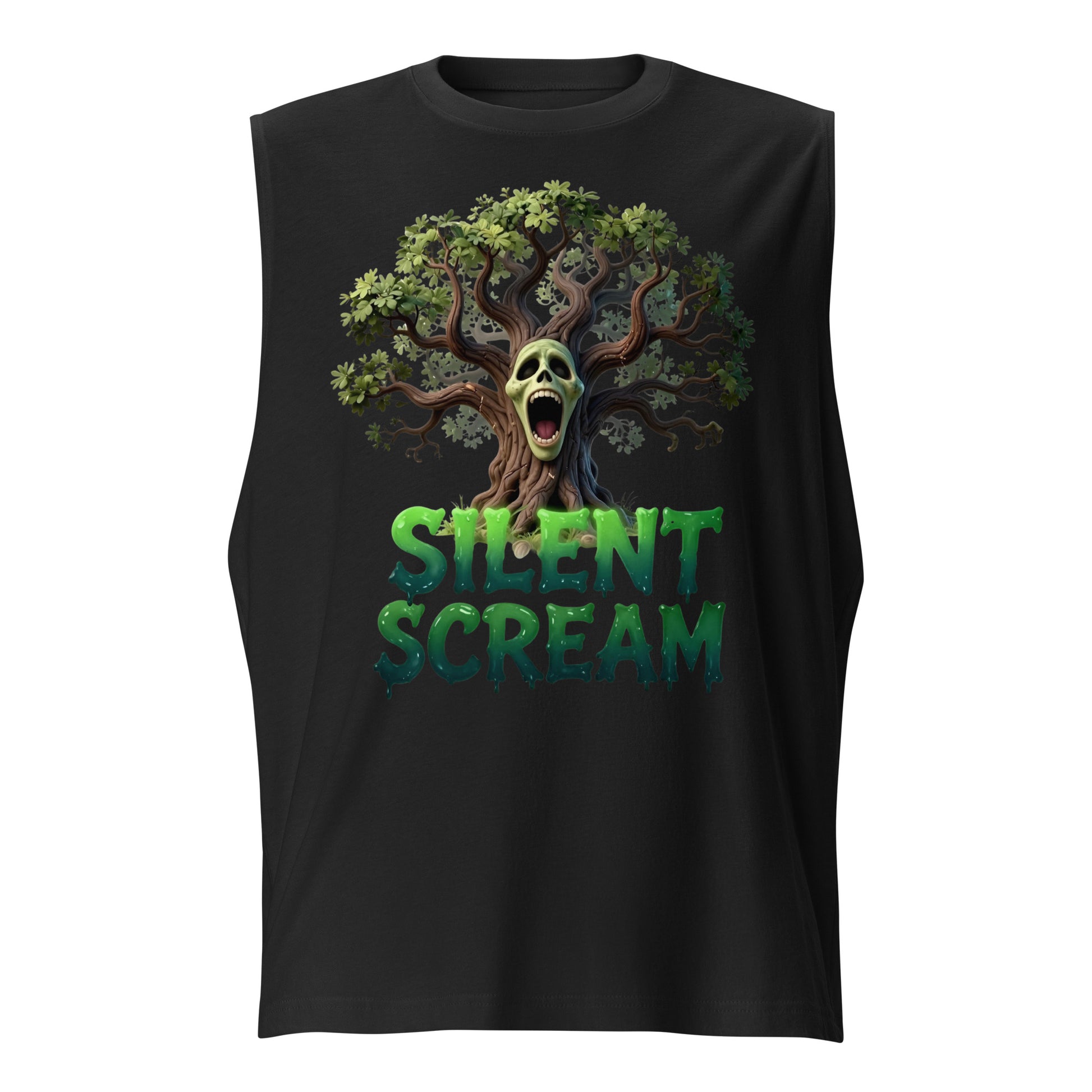Muscle Shirt - Silent Scream Horror Tree Muscle Tank – Elite Edge for Visionary Leaders by printfluence.net