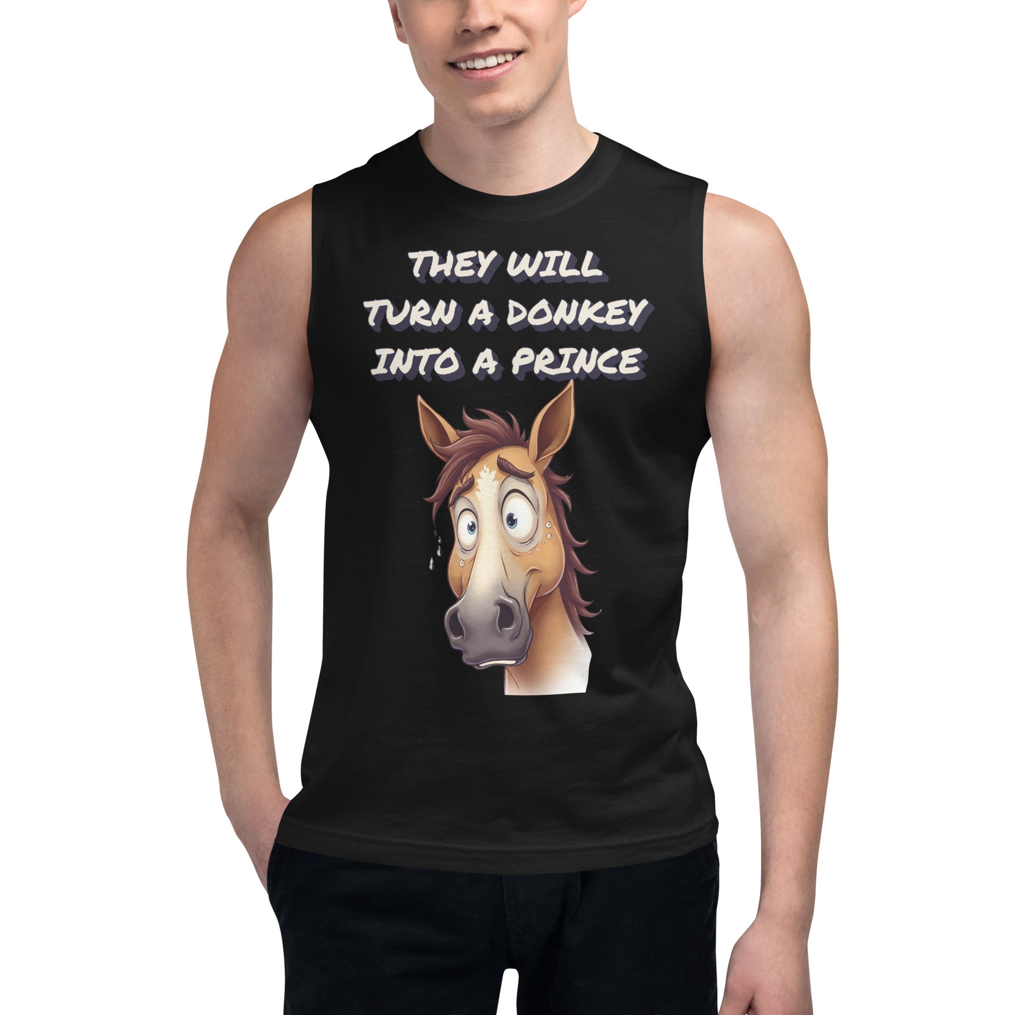 Muscle Shirt - Elite Astonished Horse Tank – Luxury Satire Power by printfluence.net