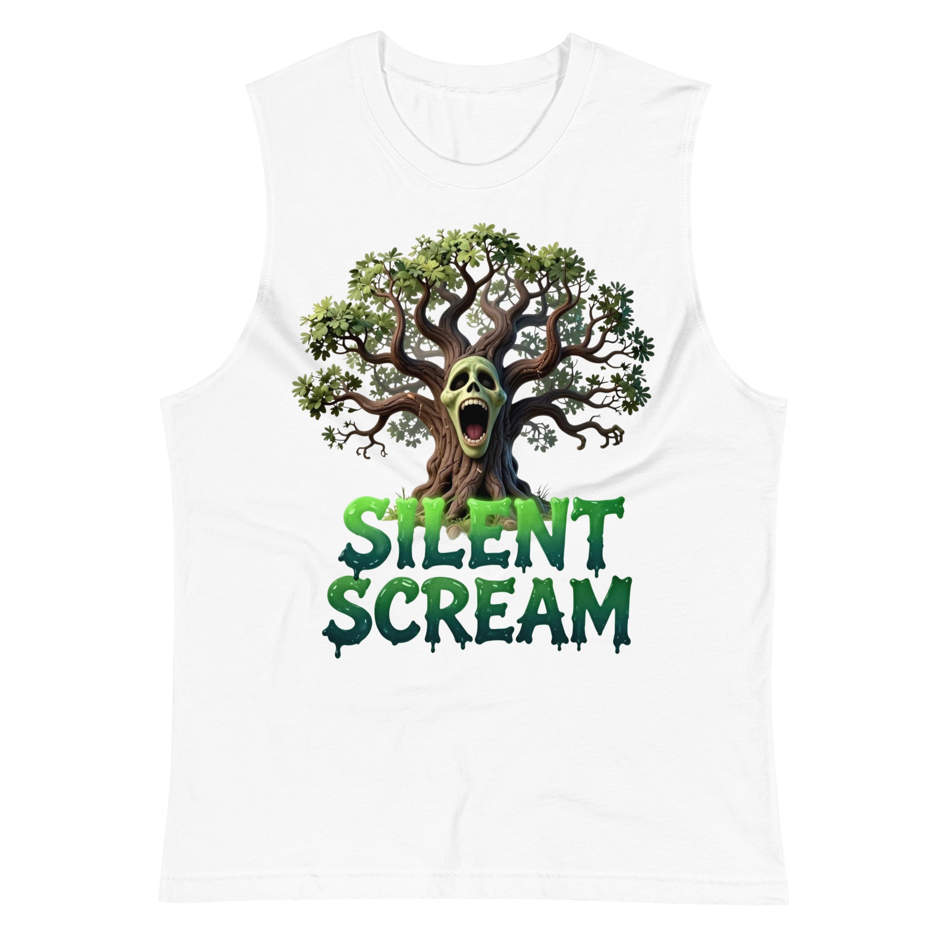 Muscle Shirt - Silent Scream Horror Tree Muscle Tank – Elite Edge for Visionary Leaders by printfluence.net