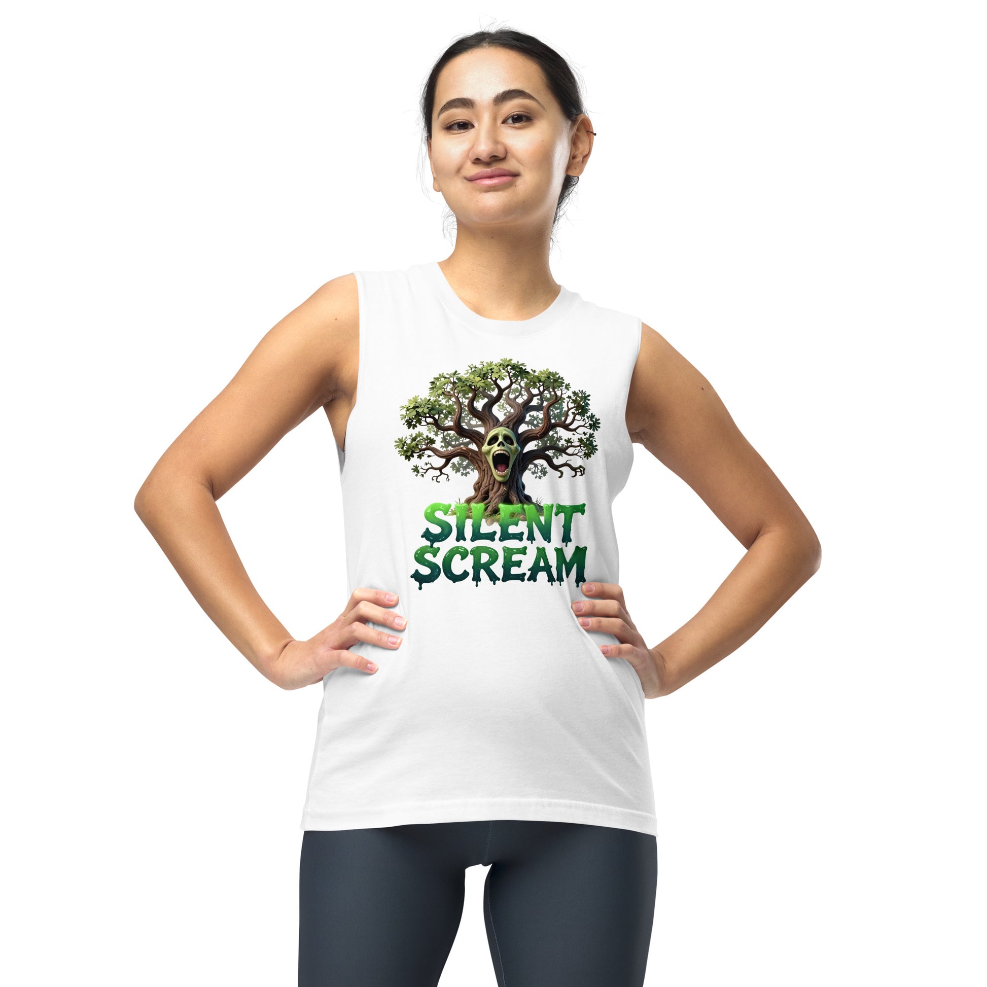 Muscle Shirt - Silent Scream Horror Tree Muscle Tank – Elite Edge for Visionary Leaders by printfluence.net