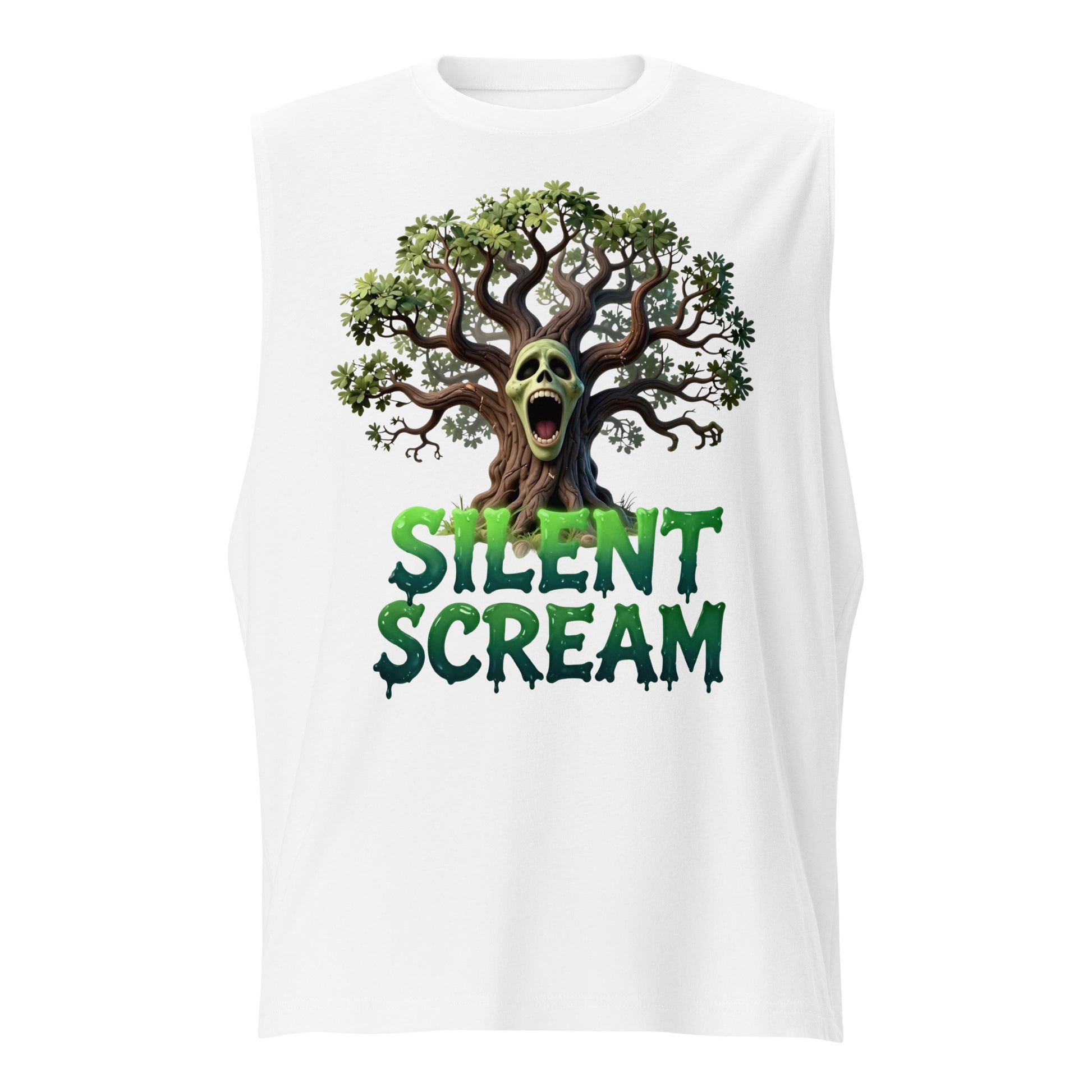 Muscle Shirt - Silent Scream Horror Tree Muscle Tank – Elite Edge for Visionary Leaders by printfluence.net