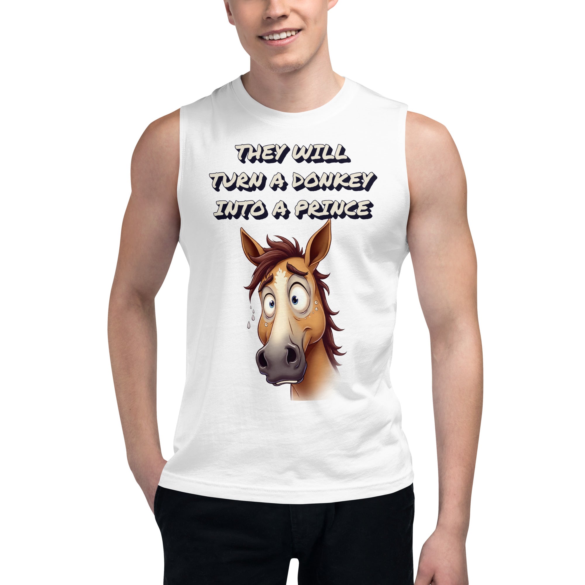 Muscle Shirt - Elite Astonished Horse Tank – Luxury Satire Power by printfluence.net