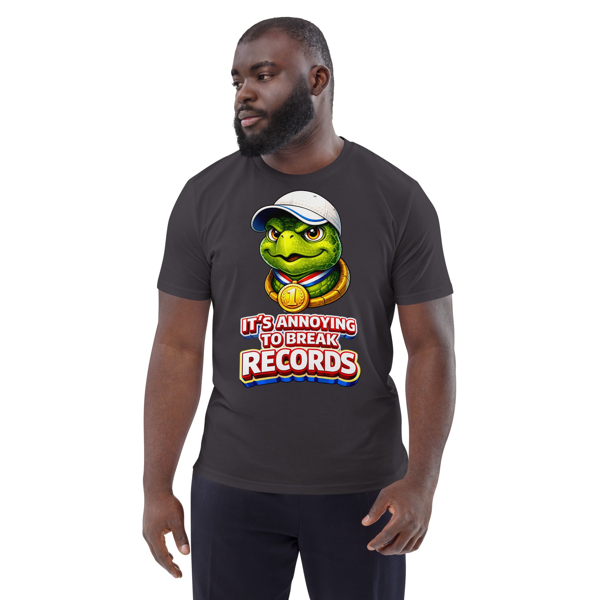 Unisex organic cotton t-shirt - "Annoying Success" Champion Turtle T-Shirt – Funny Sarcastic Winner Graphic Tee by printfluence.net