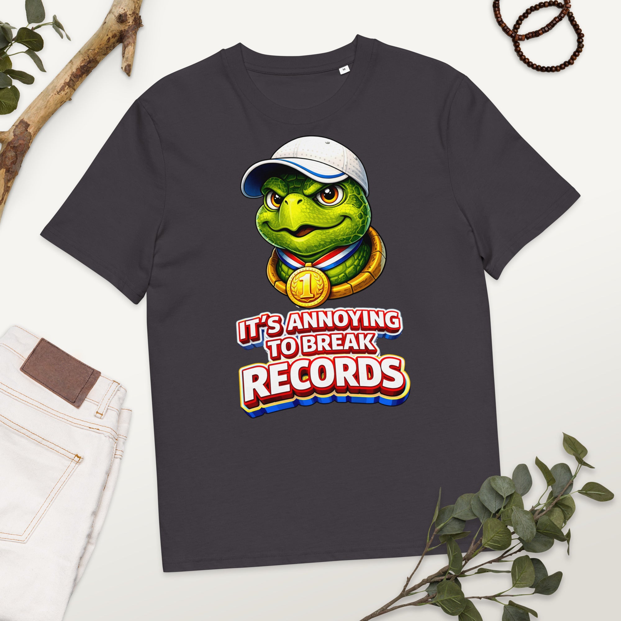 Unisex organic cotton t-shirt - "Annoying Success" Champion Turtle T-Shirt – Funny Sarcastic Winner Graphic Tee by printfluence.net