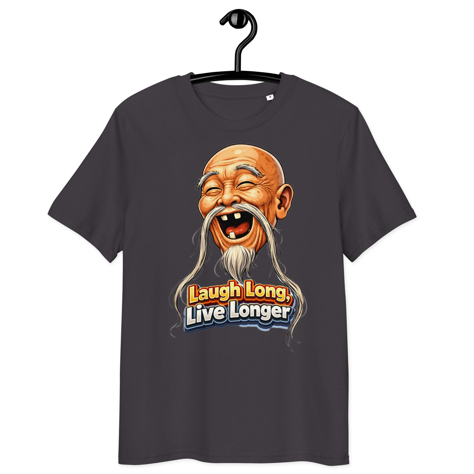 Unisex Organic Cotton Creator 2.0 T-Shirt - Wise Joy: Unisex Organic Cotton T-Shirt - Laugh Long Live Longer Graphic Tee by printfluence.net