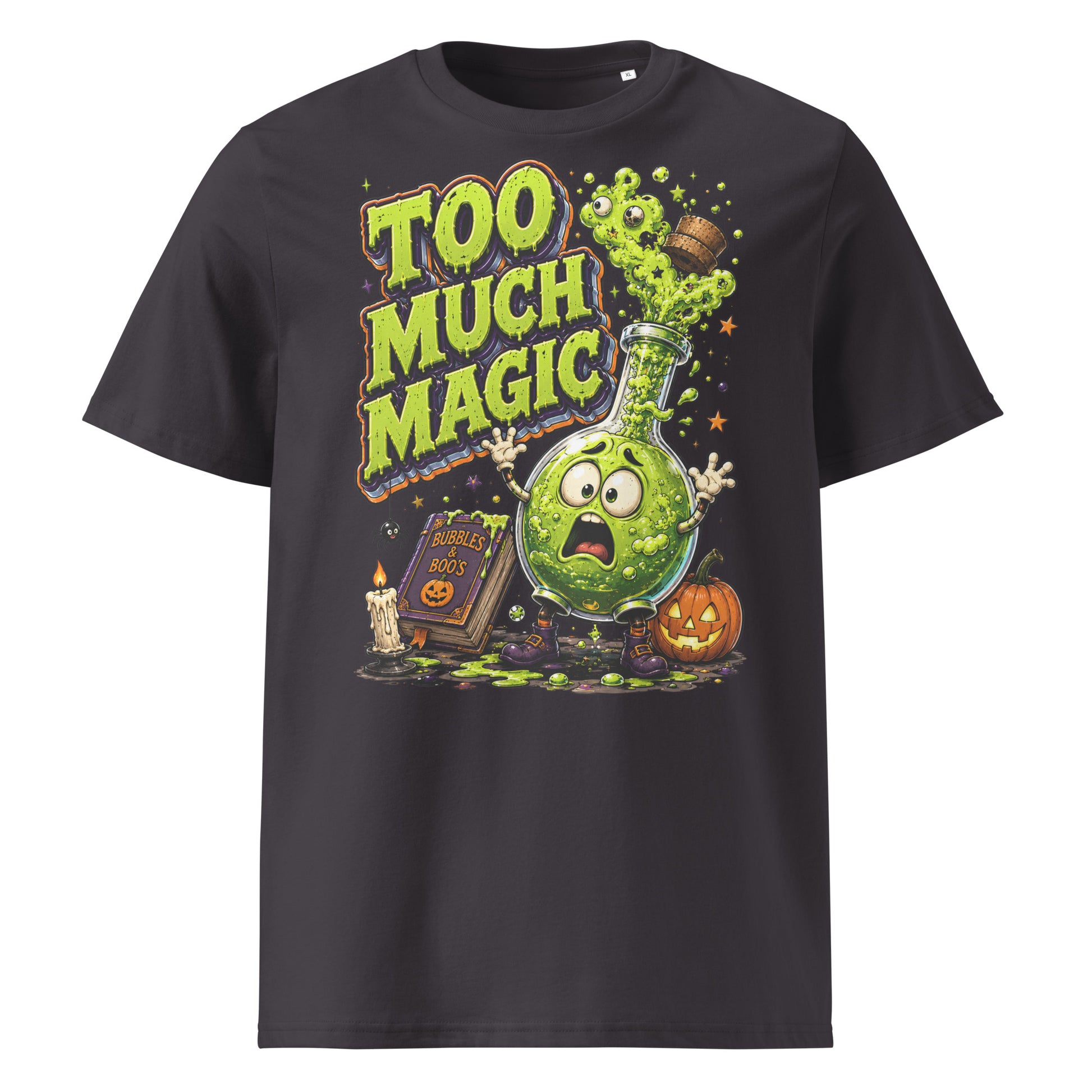 Too Much Magic Horror Mystery Unisex Organic Cotton Tee by printfluence.net