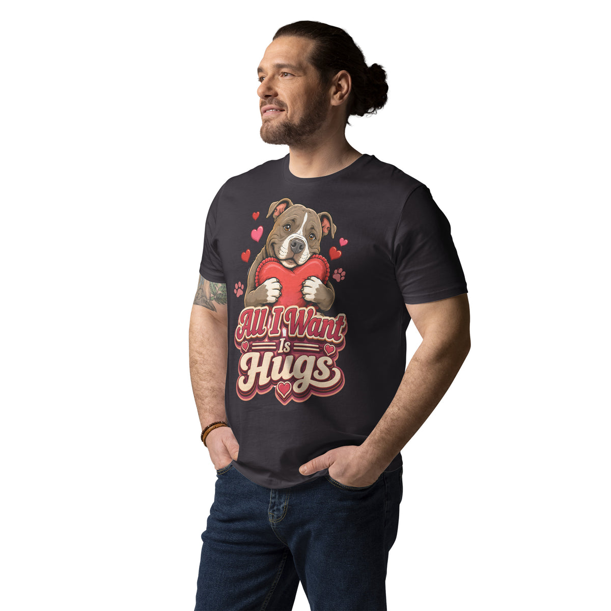 All I Want Is Hugs Pitbull Lovers Organic Tee by printfluence.net