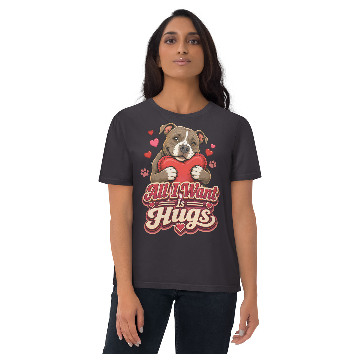 All I Want Is Hugs Pitbull Lovers Organic Tee by printfluence.net