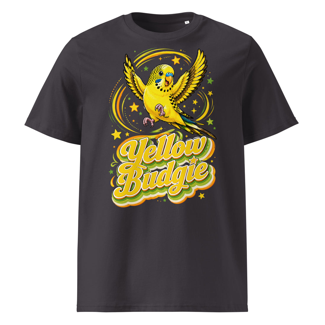 Yellow Budgie Parakeet T-Shirt | Premium Organic Cotton Tee by printfluence.net