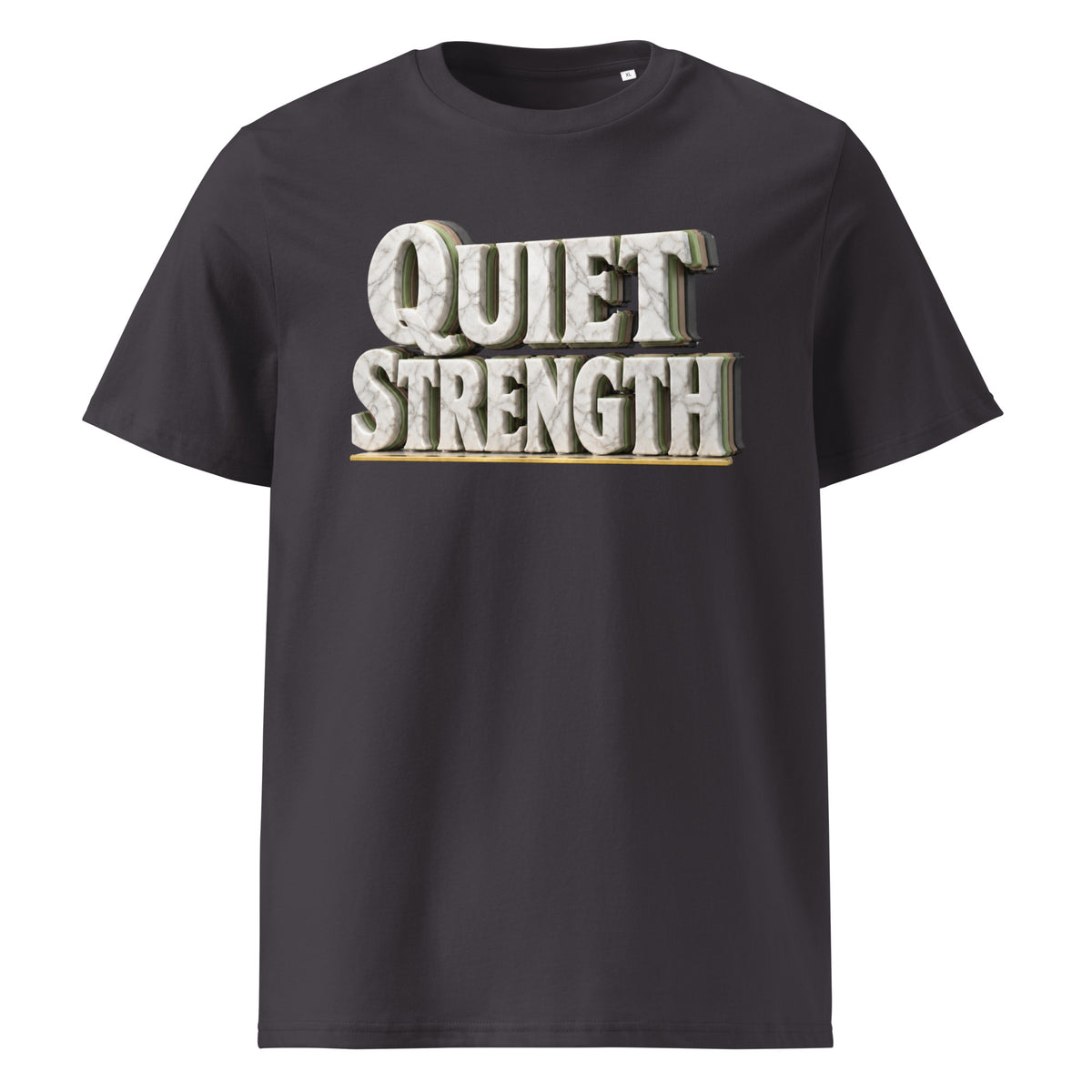 Inspirational Quotes Lovers | Unisex Organic Cotton Creator 2.0 T-Shirt — QUIET STRENGTH by printfluence