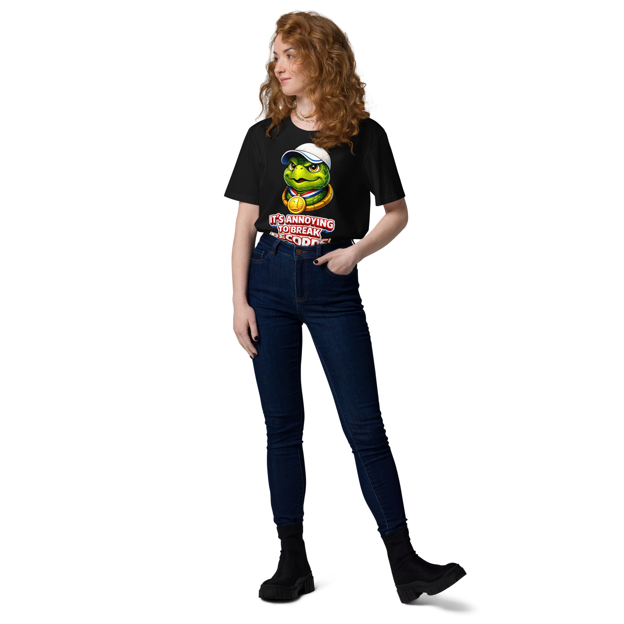 Unisex organic cotton t-shirt - "Annoying Success" Champion Turtle T-Shirt – Funny Sarcastic Winner Graphic Tee by printfluence.net