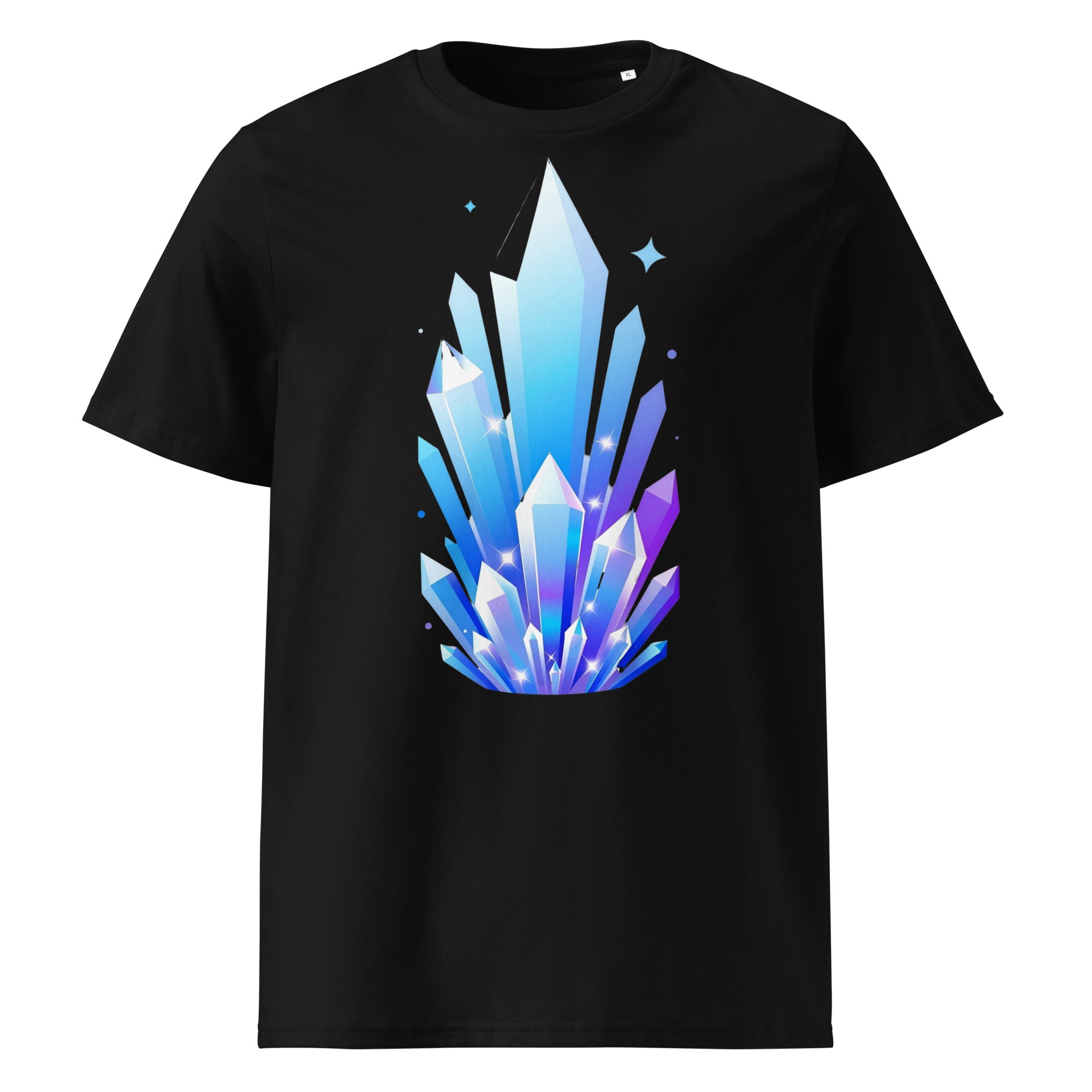 Unisex organic cotton t-shirt - Crystal Pillars Unisex Organic T-Shirt – Shiny Rising Crystals Graphic Tee by printfluence.net