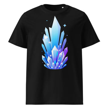 Unisex organic cotton t-shirt - Crystal Pillars Unisex Organic T-Shirt – Shiny Rising Crystals Graphic Tee by printfluence.net