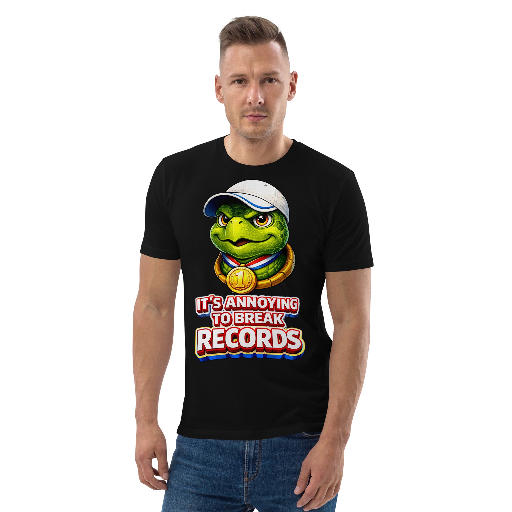 Unisex organic cotton t-shirt - "Annoying Success" Champion Turtle T-Shirt – Funny Sarcastic Winner Graphic Tee by printfluence.net
