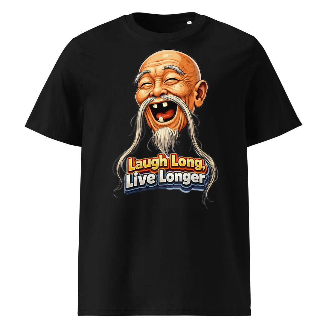 Unisex Organic Cotton Creator 2.0 T-Shirt - Wise Joy: Unisex Organic Cotton T-Shirt - Laugh Long Live Longer Graphic Tee by printfluence.net