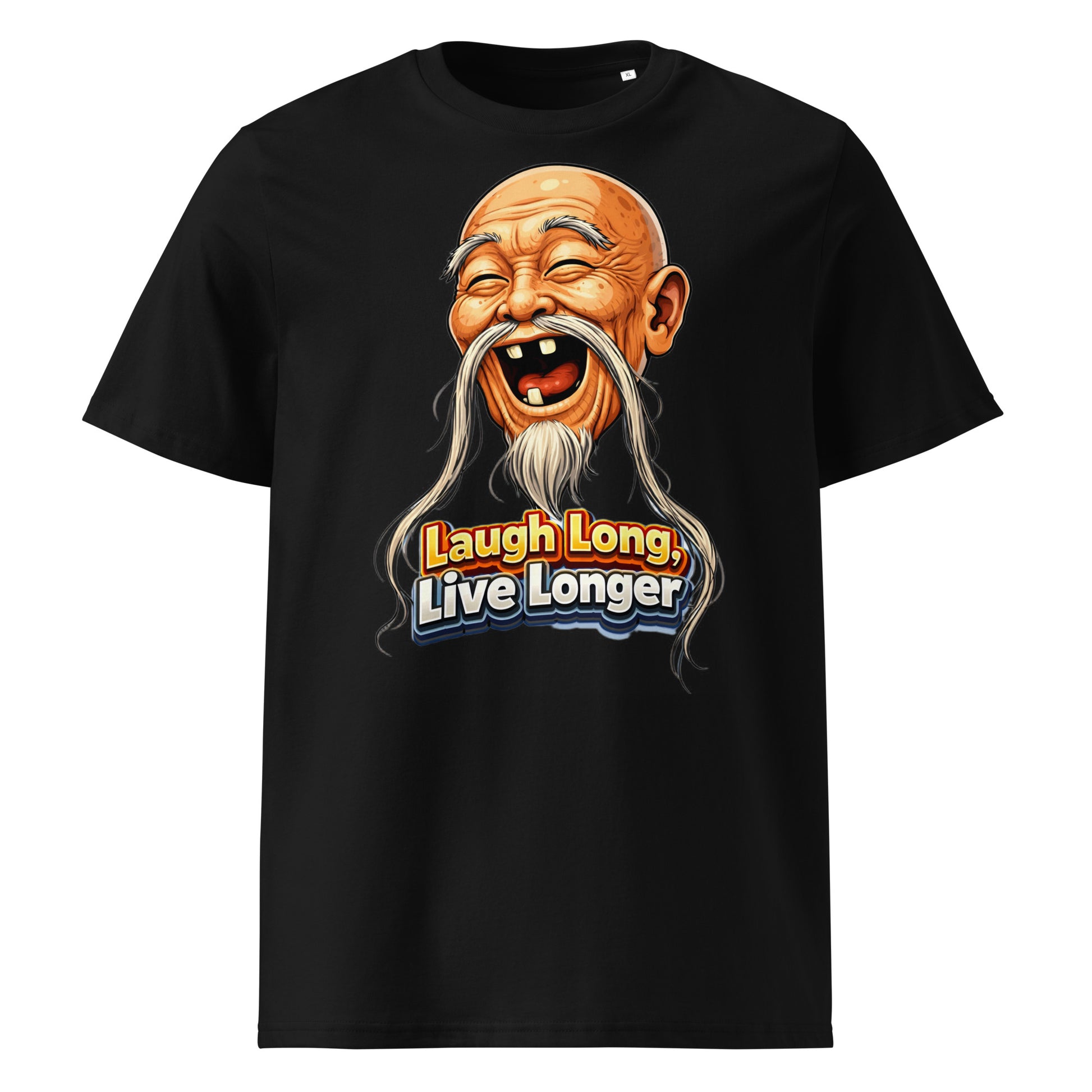 Unisex Organic Cotton Creator 2.0 T-Shirt - Wise Joy: Unisex Organic Cotton T-Shirt - Laugh Long Live Longer Graphic Tee by printfluence.net