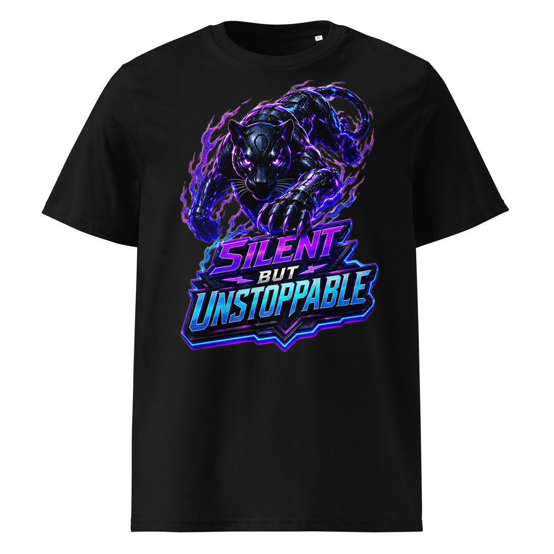 Unisex Organic Cotton Creator 2.0 T-Shirt - Elite Cyber Panther Silent But Unstoppable - Premium Techwear Futuristic Design by printfluence.net