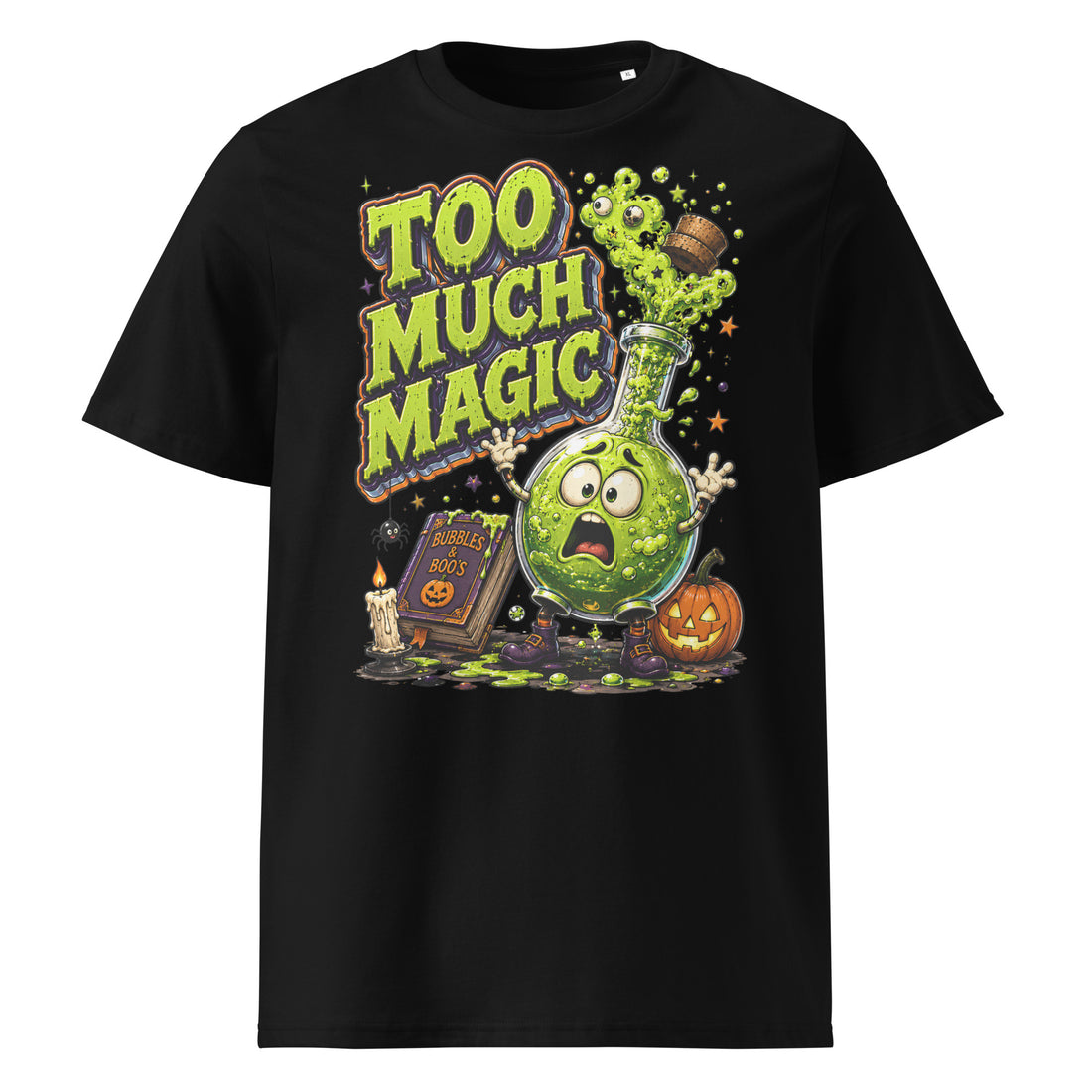 Too Much Magic Horror Mystery Unisex Organic Cotton Tee by printfluence.net
