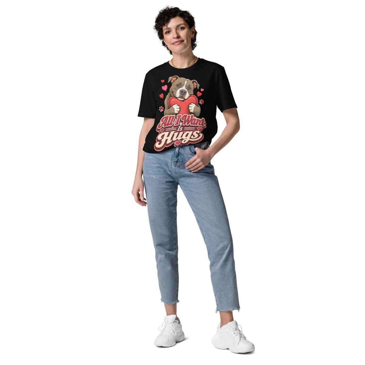 All I Want Is Hugs Pitbull Lovers Organic Tee by printfluence.net