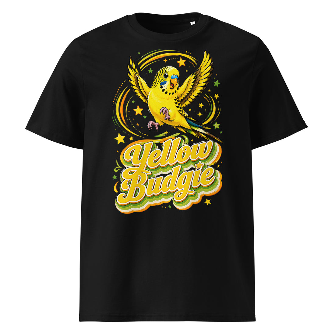 Yellow Budgie Parakeet T-Shirt | Premium Organic Cotton Tee by printfluence.net