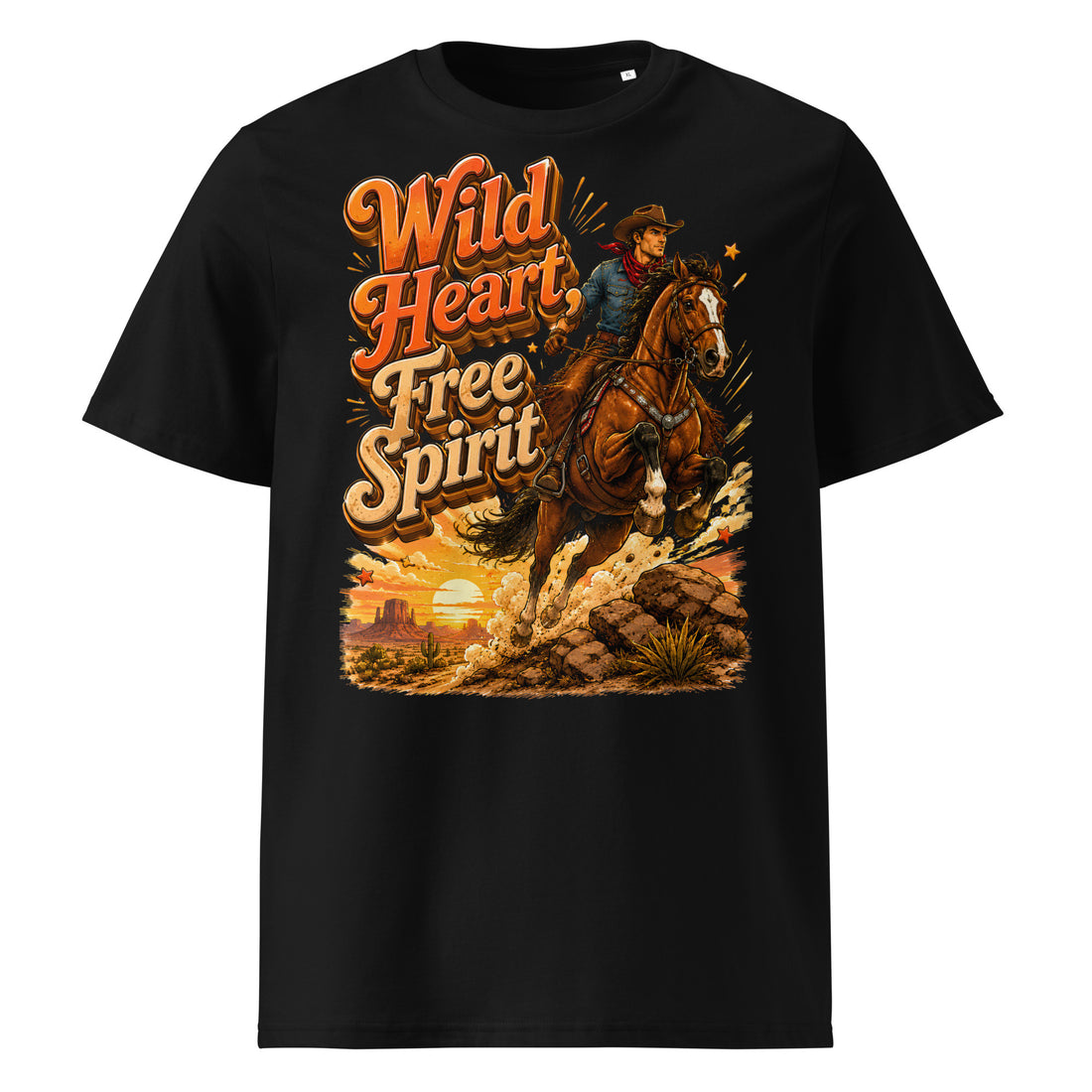 Wild Heart Free Spirit Horse Organic Tee – Ultimate Horse Lovers Edition by printfluence.net