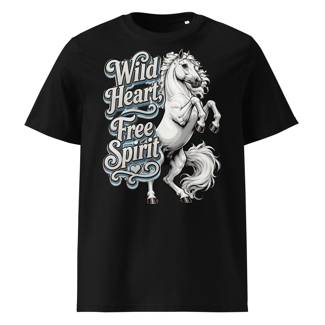 Wild Heart Free Spirit Rearing Horse Organic Tee – Ultimate Horse Lovers Edition by printfluence.net