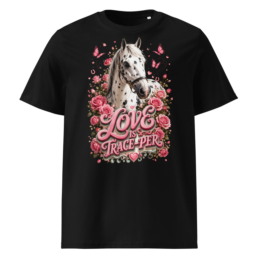 Horse Lovers: Appaloosa Floral Heart - Organic Cotton Tee by printfluence.net