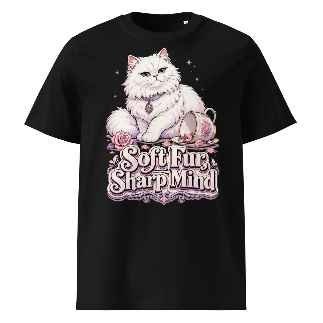 Soft Fur Sharp Mind Cat Organic T-Shirt by printfluence.net