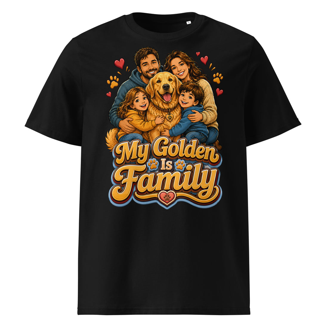 Golden Retriever Lovers Organic Tee - My Golden Is Family by printfluence.net